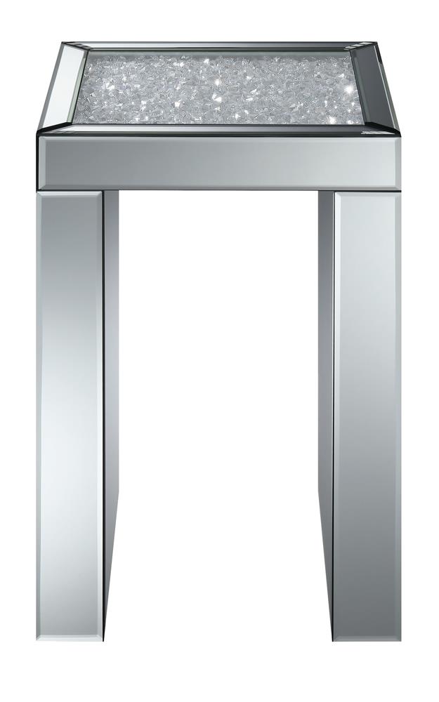 Audrey Square Mirrored Chairside End Table