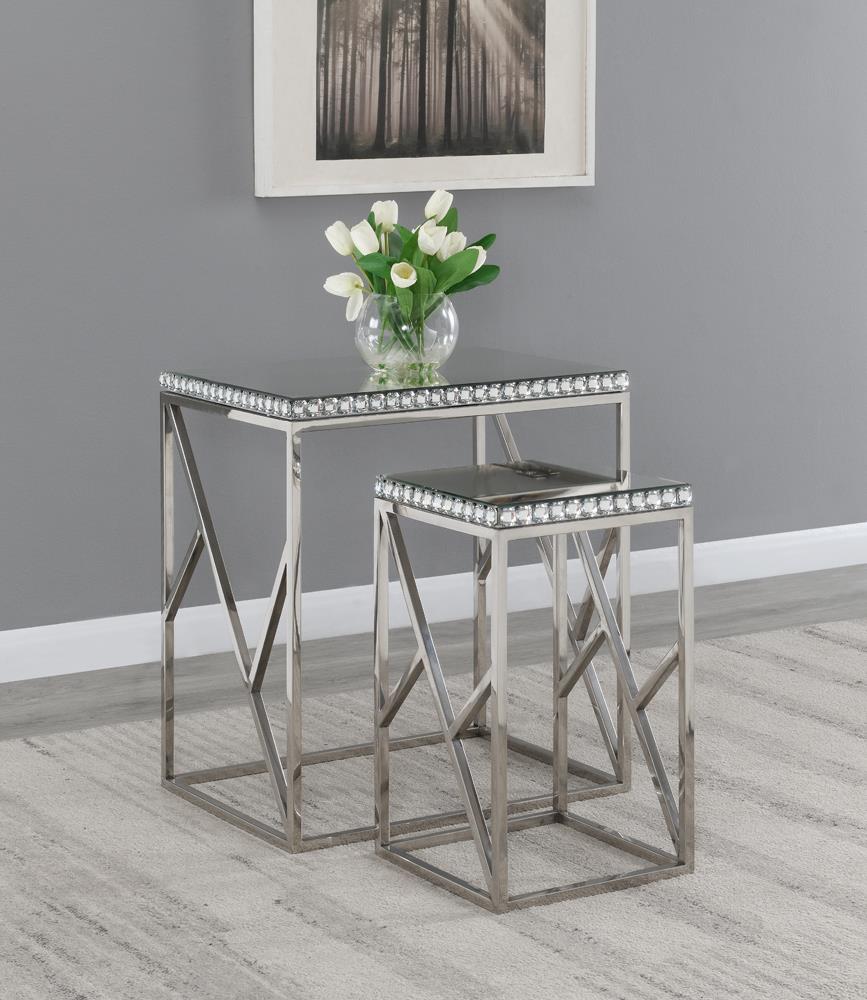 Betsy 2-piece Mirror Top Nesting Tables