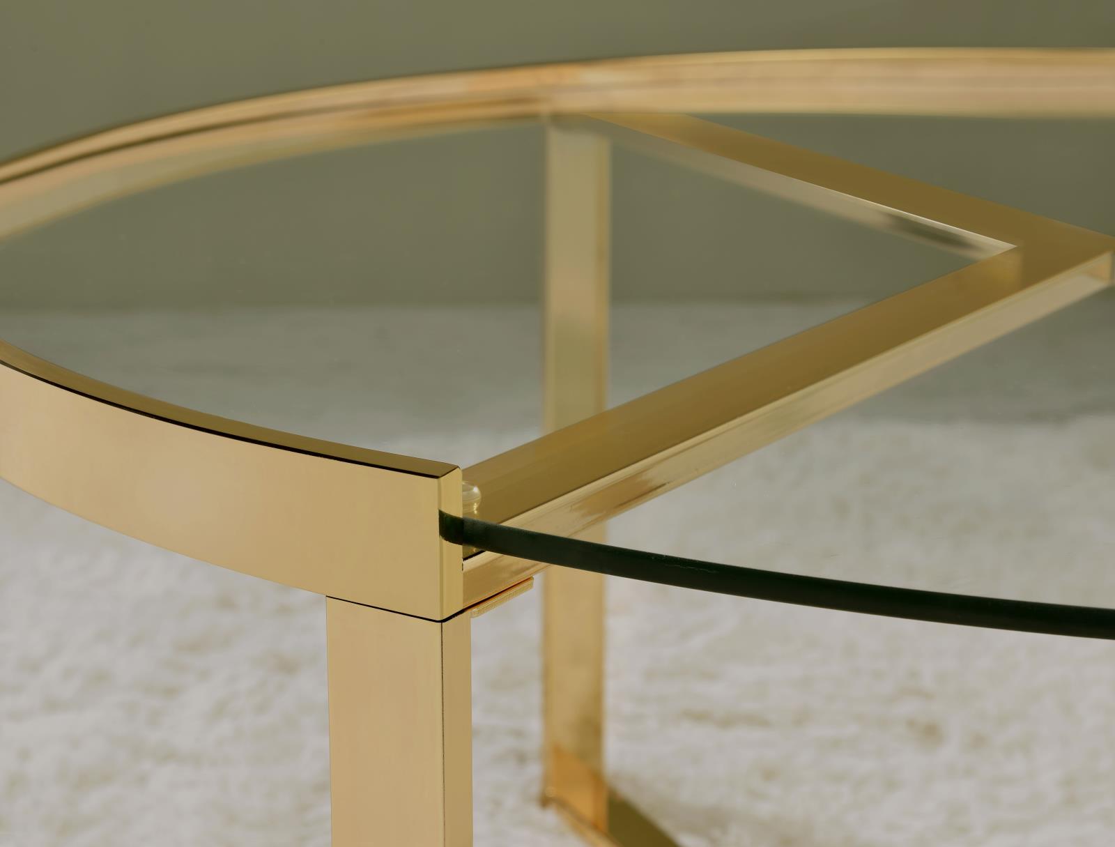 Delia 2-piece Round Nesting Table with Glass Top
