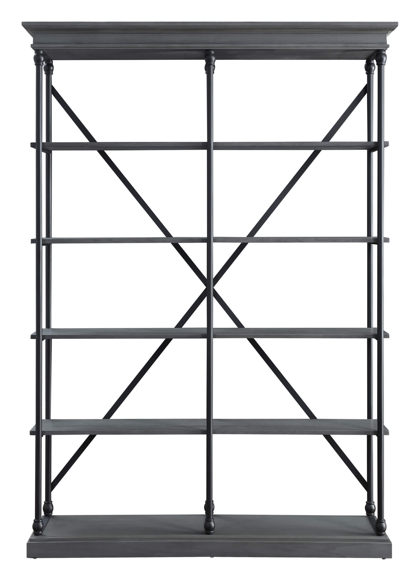 Rukia Wood Veneer/Metal 58" Bookshelf