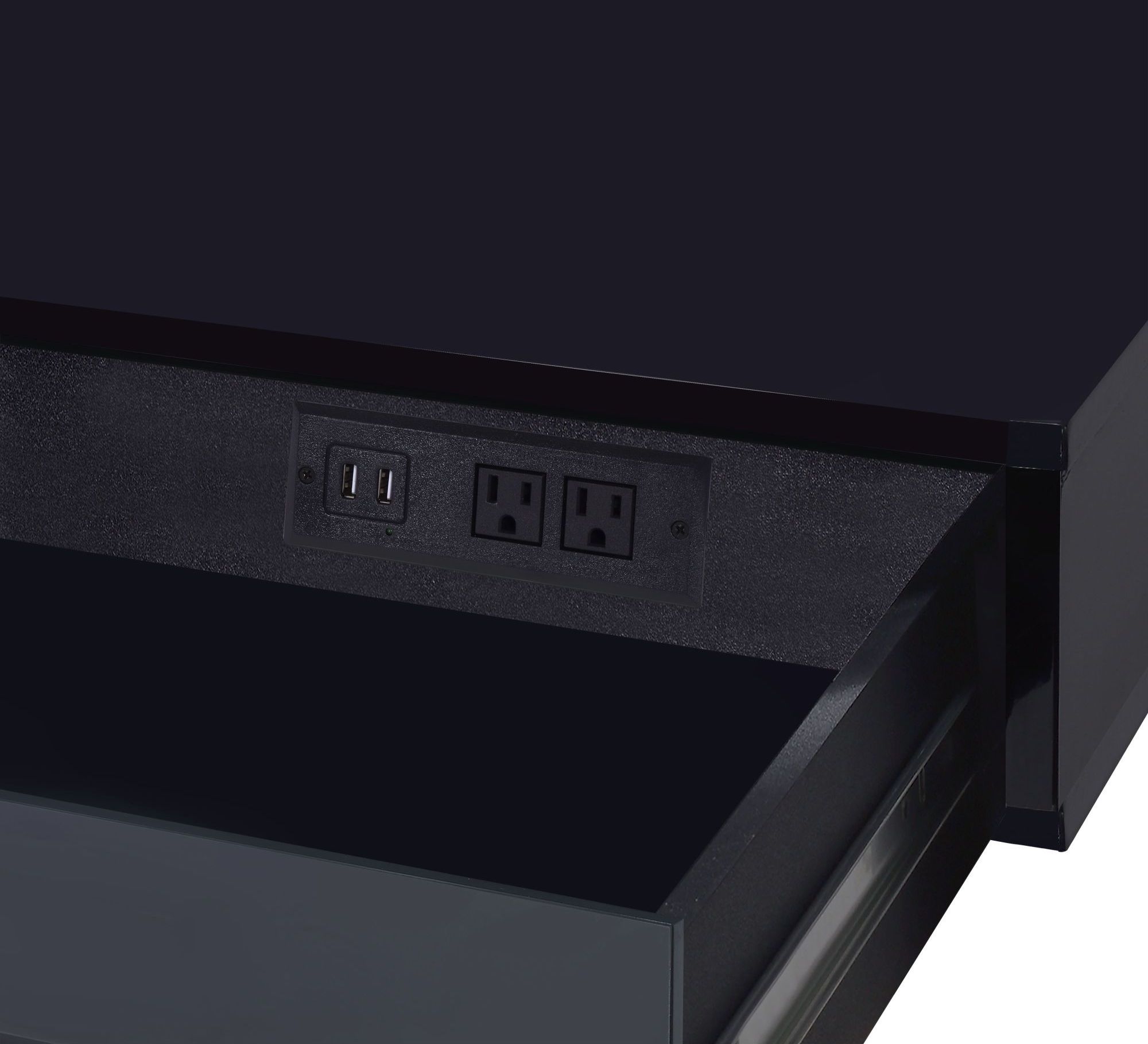 Coleen Wood Veneer/Metal Desk w/ USB port, Composition 3
