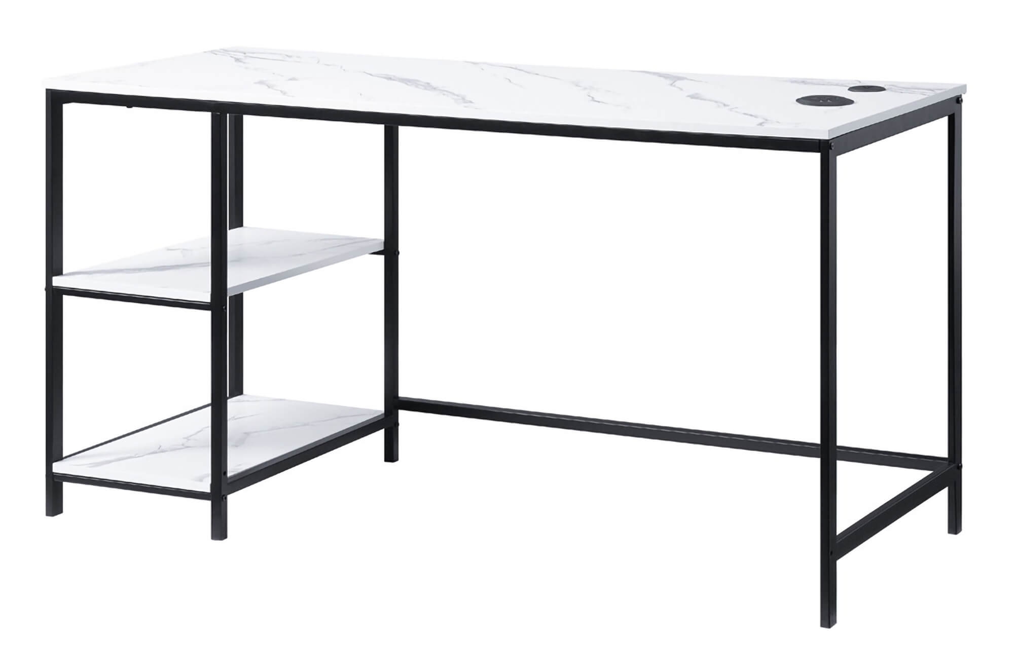 Taurus Wood Veneer/Metal Rectangular Writing Desk w/ USB Port