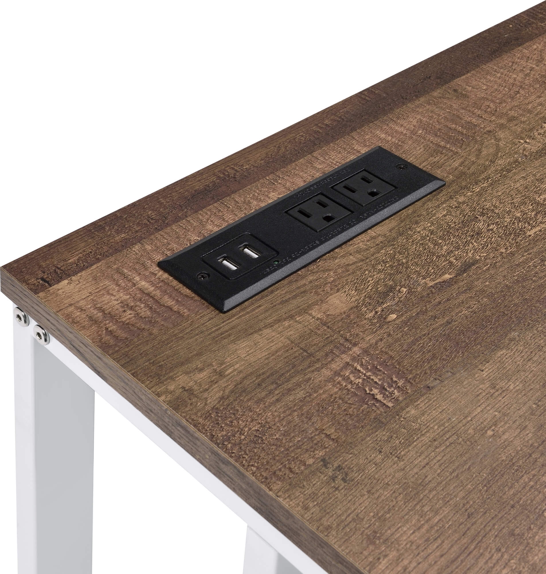 Tyrese Wood/Metal Writing Desk w/ USB Port
