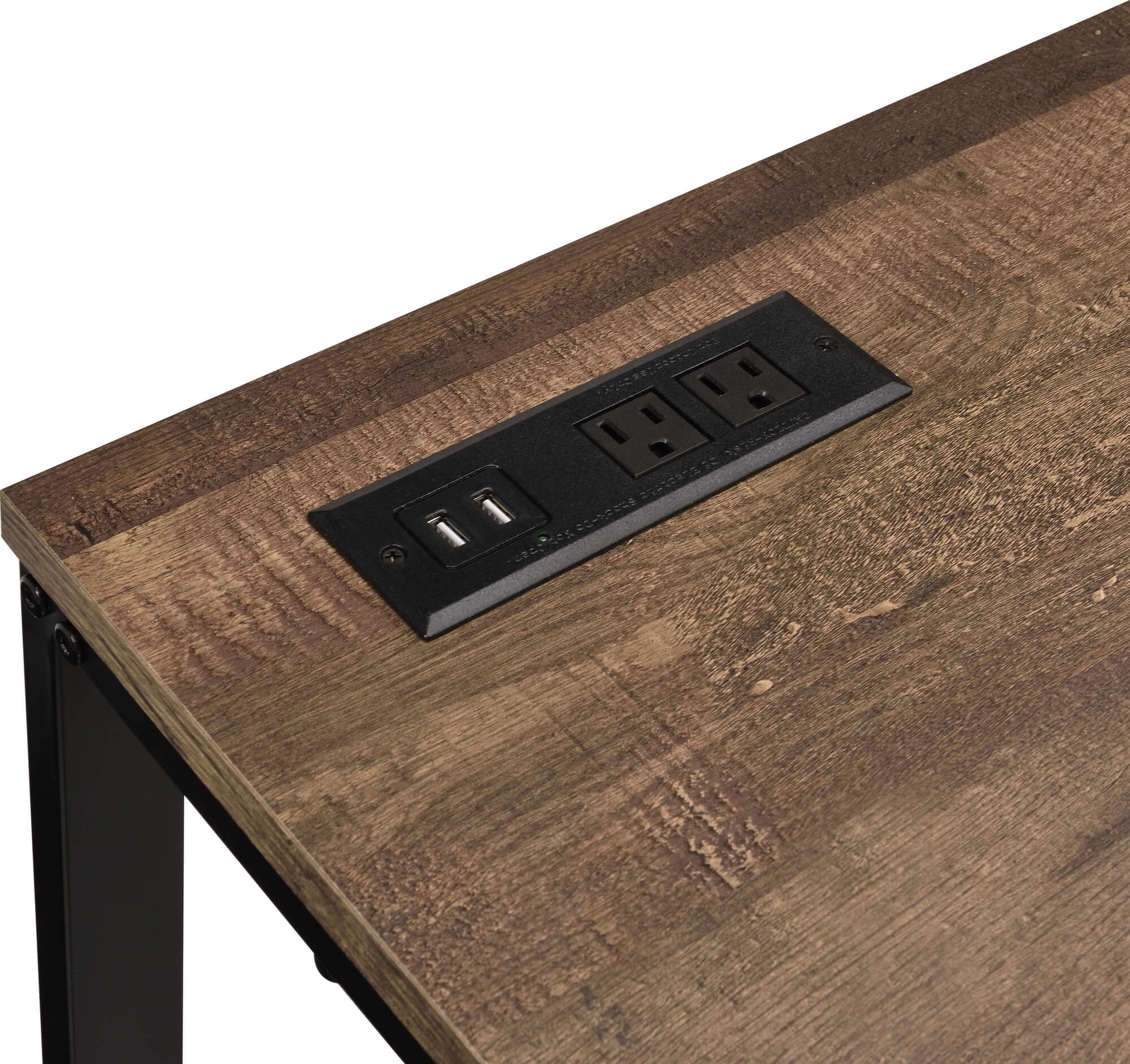 Tyrese Wood/Metal Writing Desk w/ USB Port