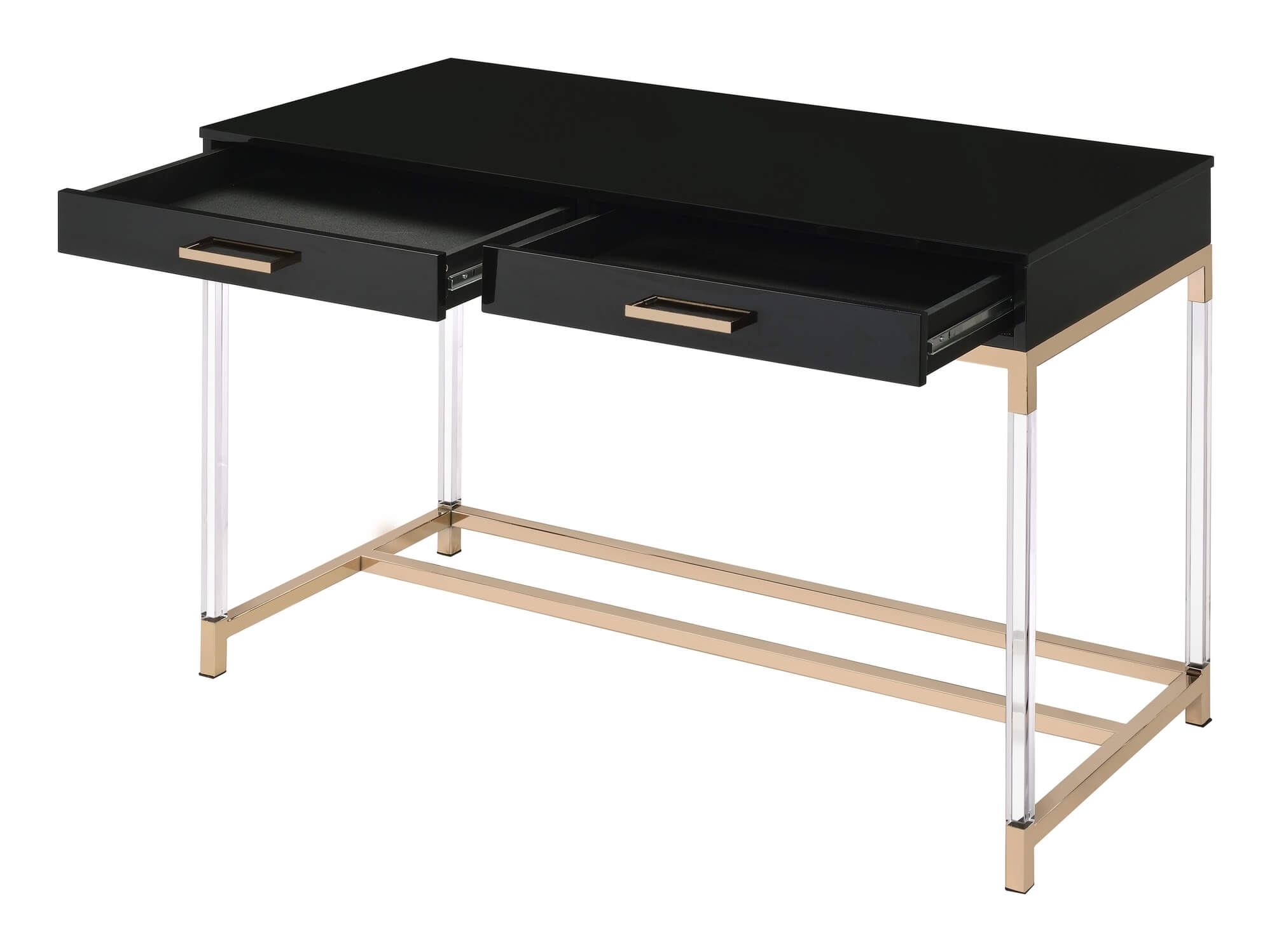 Adiel Wood/Metal/Crystal Writing Desk w/USB Port
