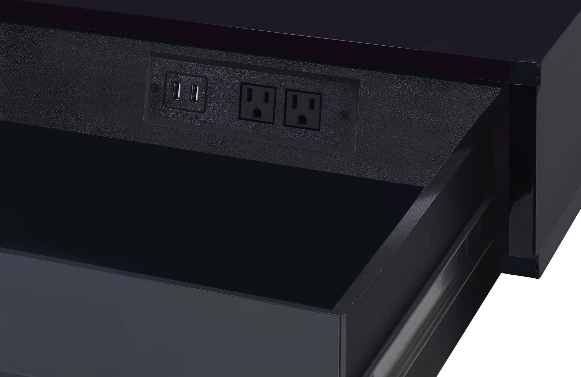 Adiel Wood/Metal/Crystal Writing Desk w/USB Port