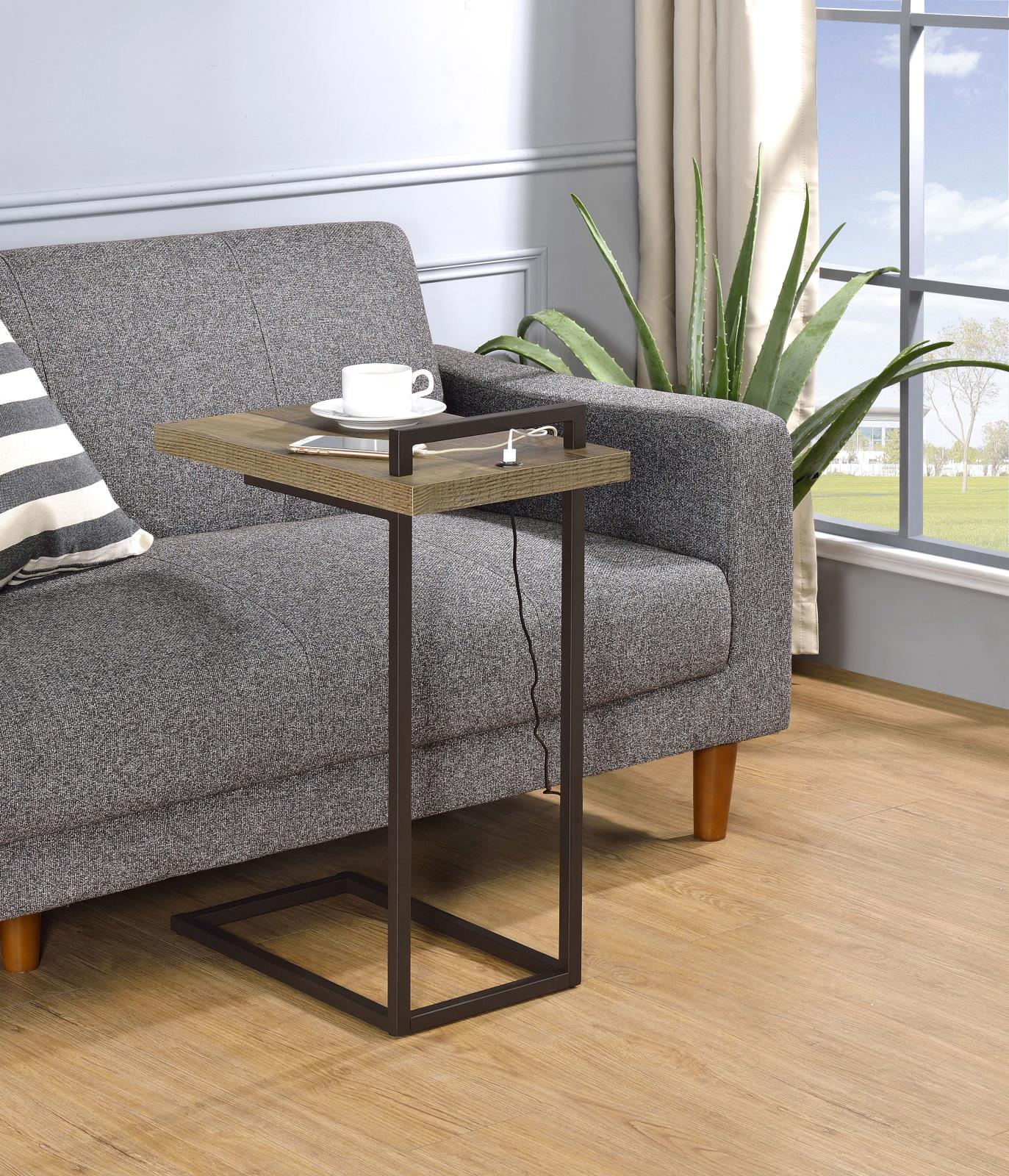 Maxwell C-shaped Accent Table w/ USB Charging Port