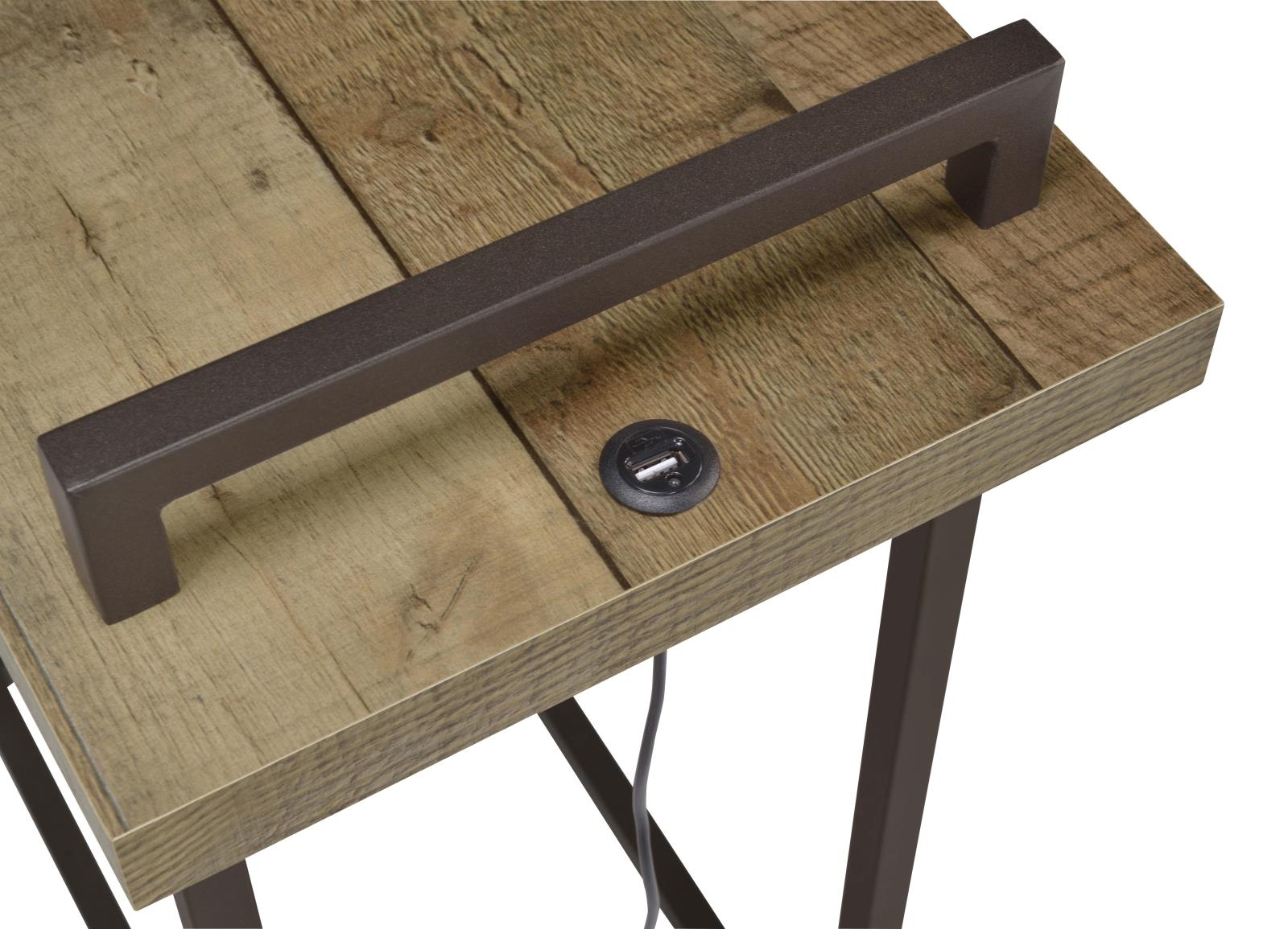 Maxwell C-shaped Accent Table w/ USB Charging Port