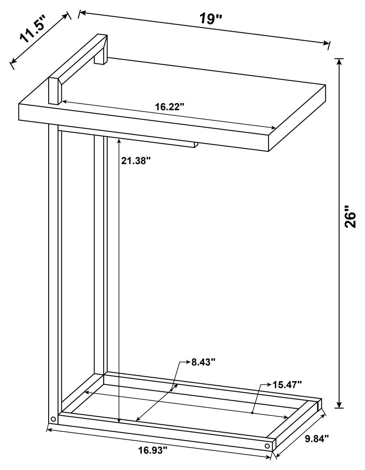 Maxwell C-shaped Accent Table w/ USB Charging Port