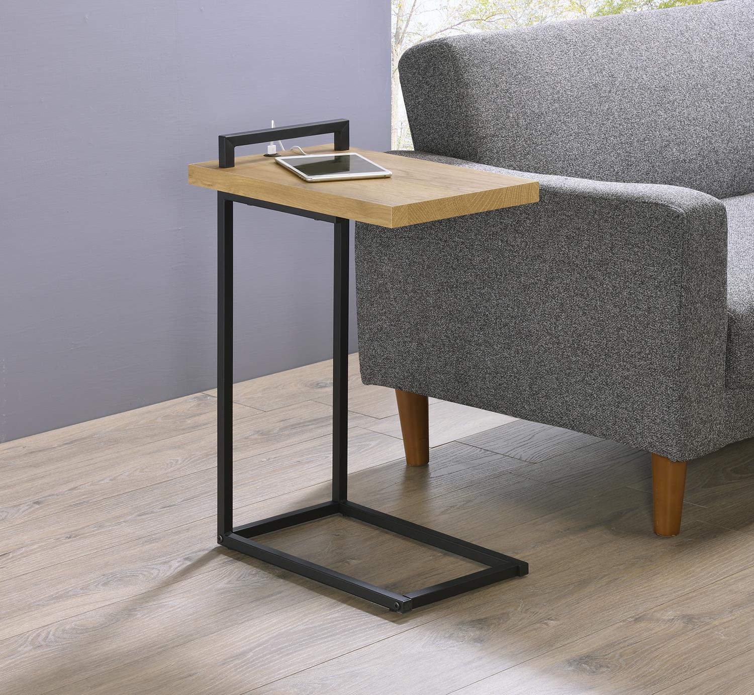 Maxwell C-shaped Accent Table w/ USB Charging Port