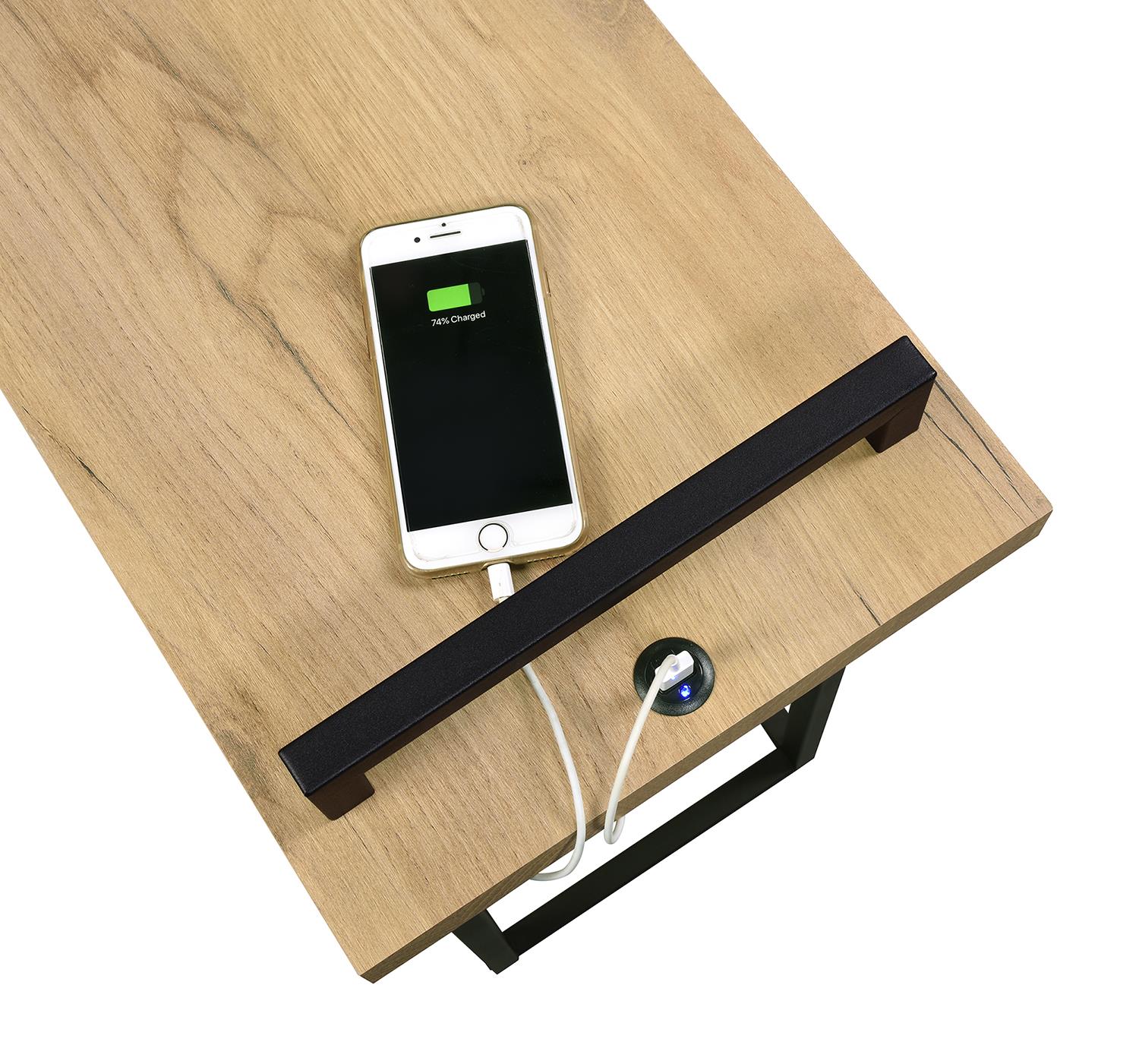 Maxwell C-shaped Accent Table w/ USB Charging Port
