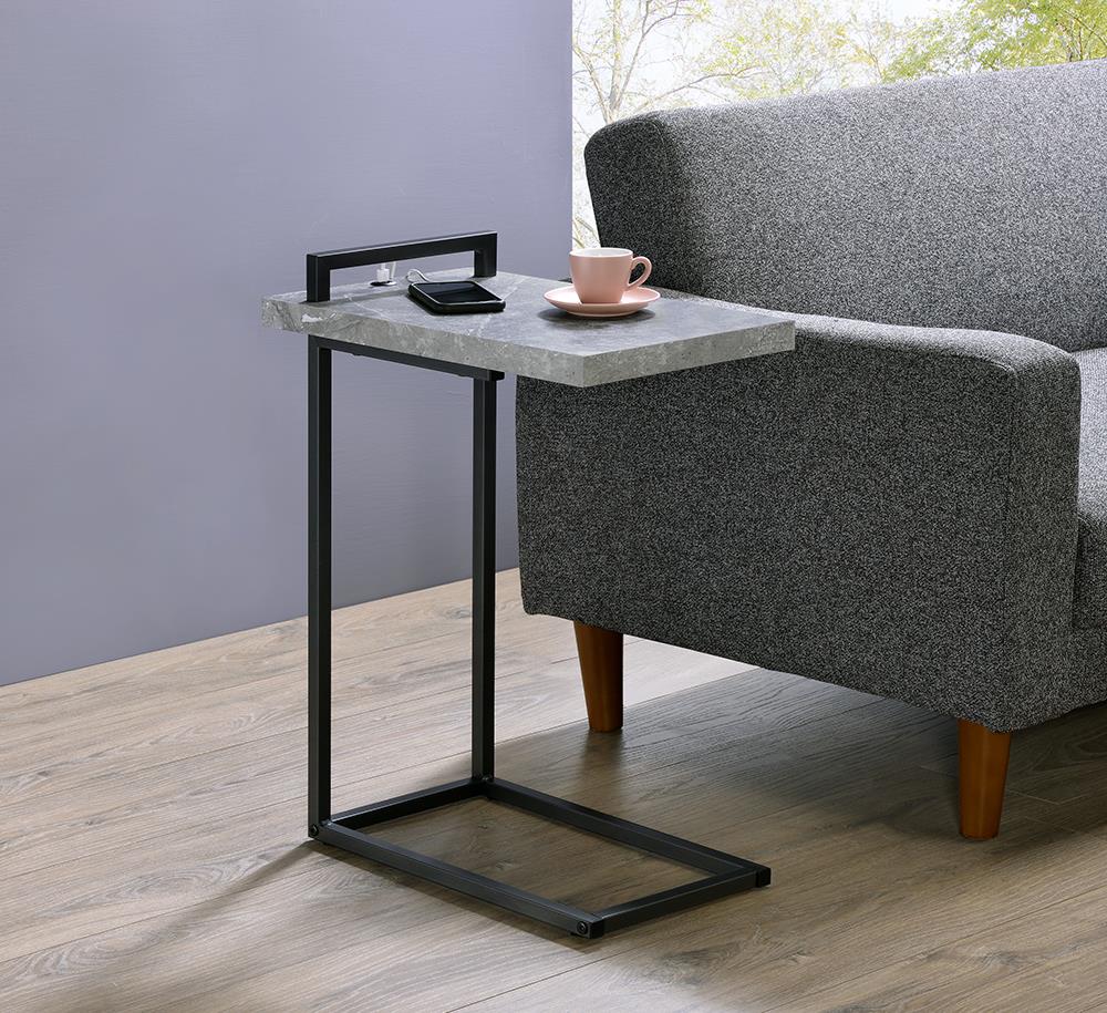 Maxwell C-shaped Accent Table w/ USB Charging Port