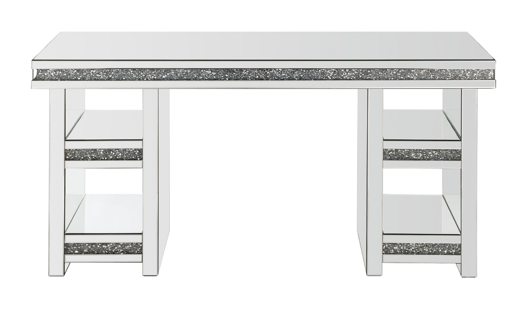 Noralie 93112 Mirrored/Faux Diamonds Writing Desk