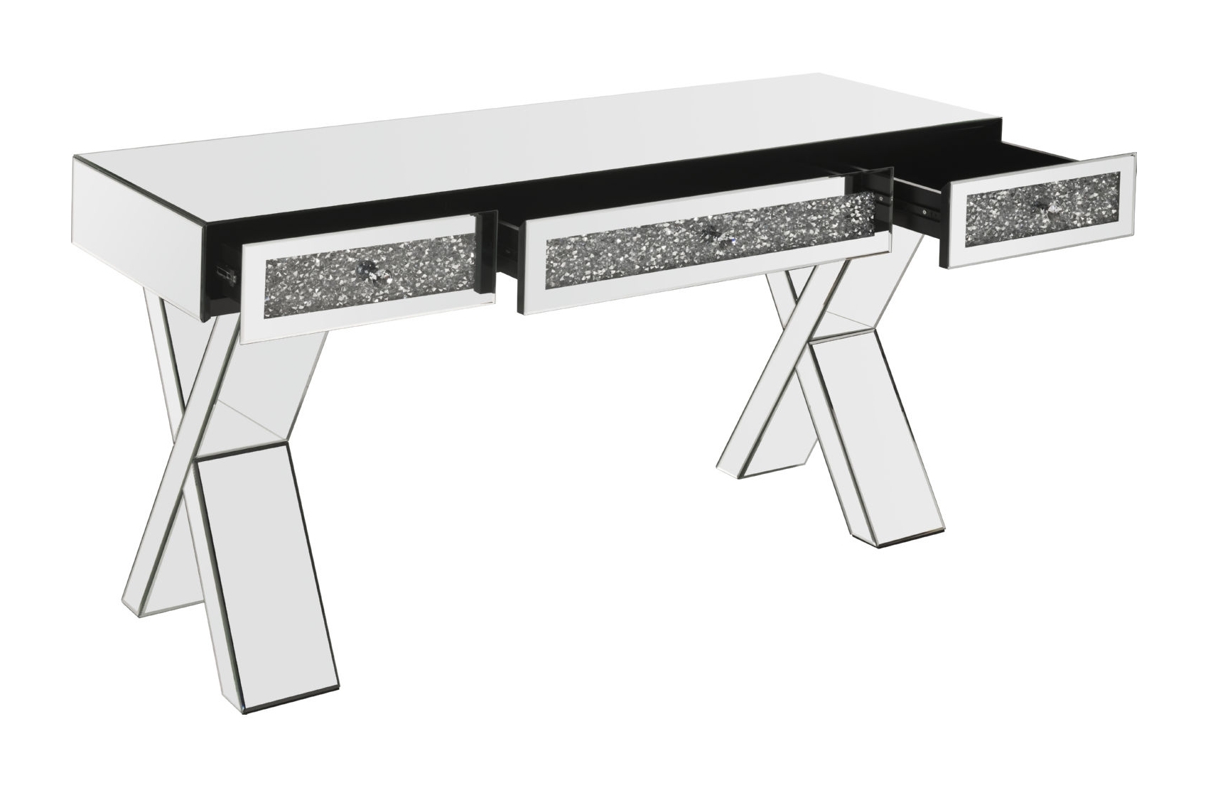 Noralie 93116 Mirrored/Faux Diamonds Writing Desk