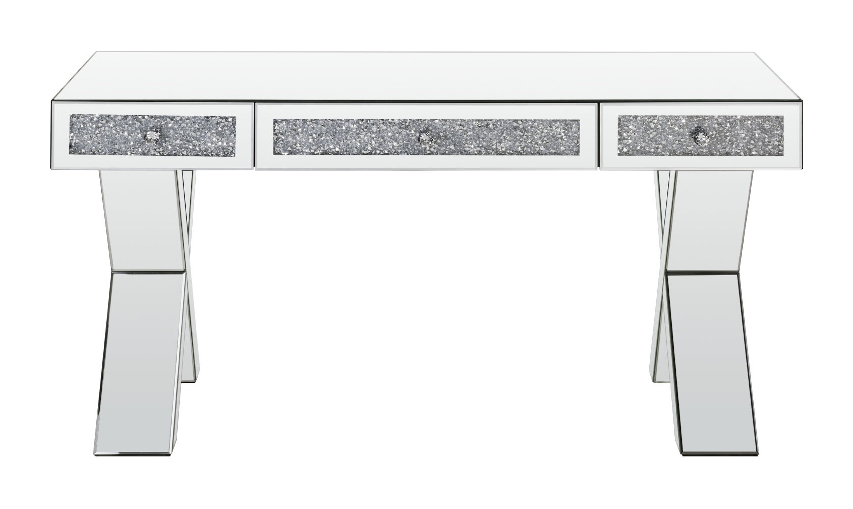 Noralie 93116 Mirrored/Faux Diamonds Writing Desk