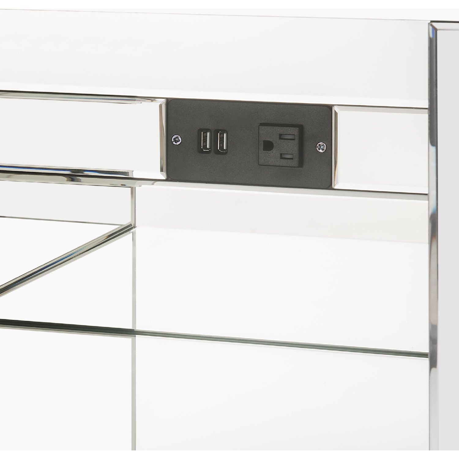 Noralie 93118 Mirrored/Faux Diamonds Writing Desk