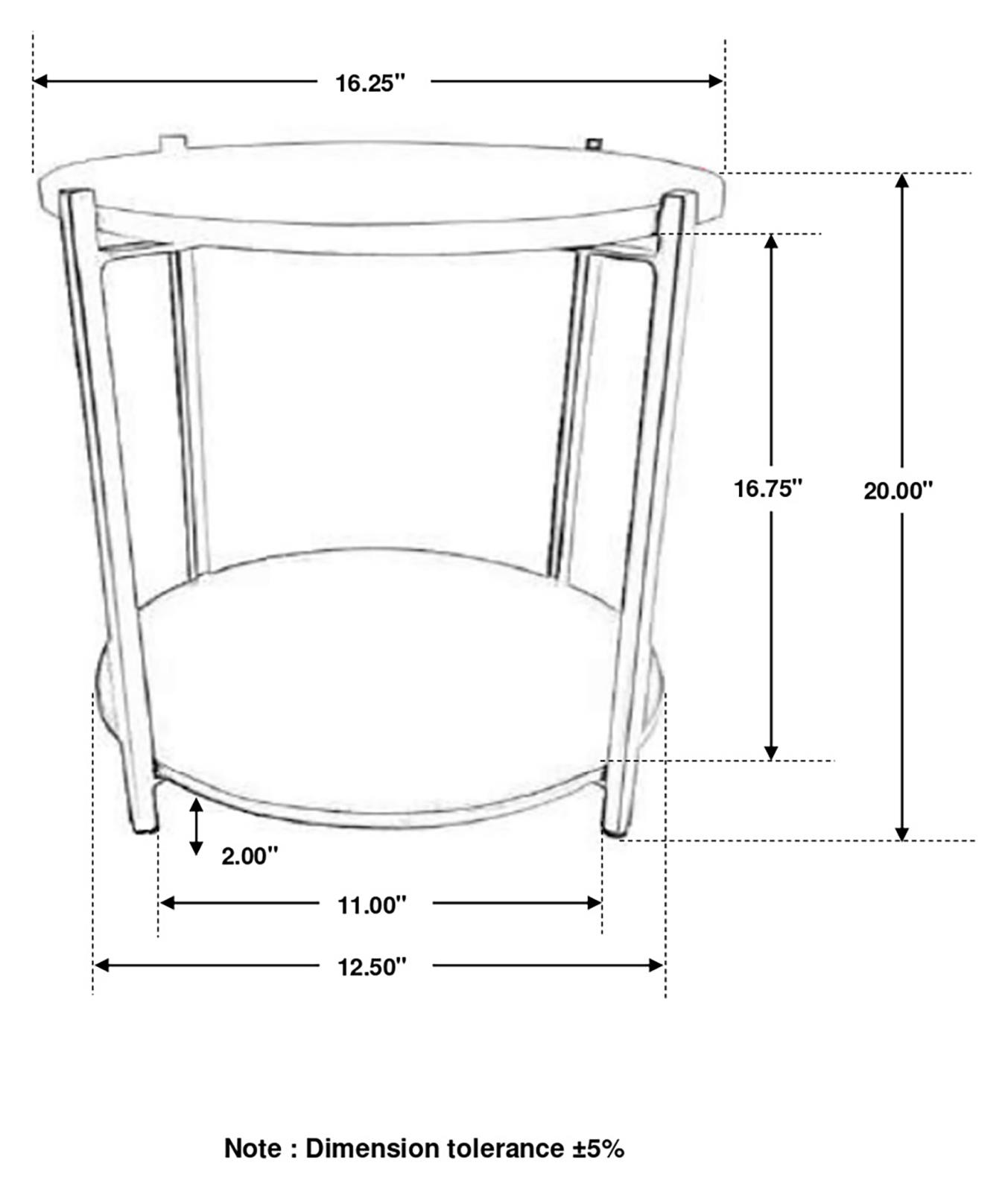 Noemie Round Accent Table with Marble Top & Wood Shelf