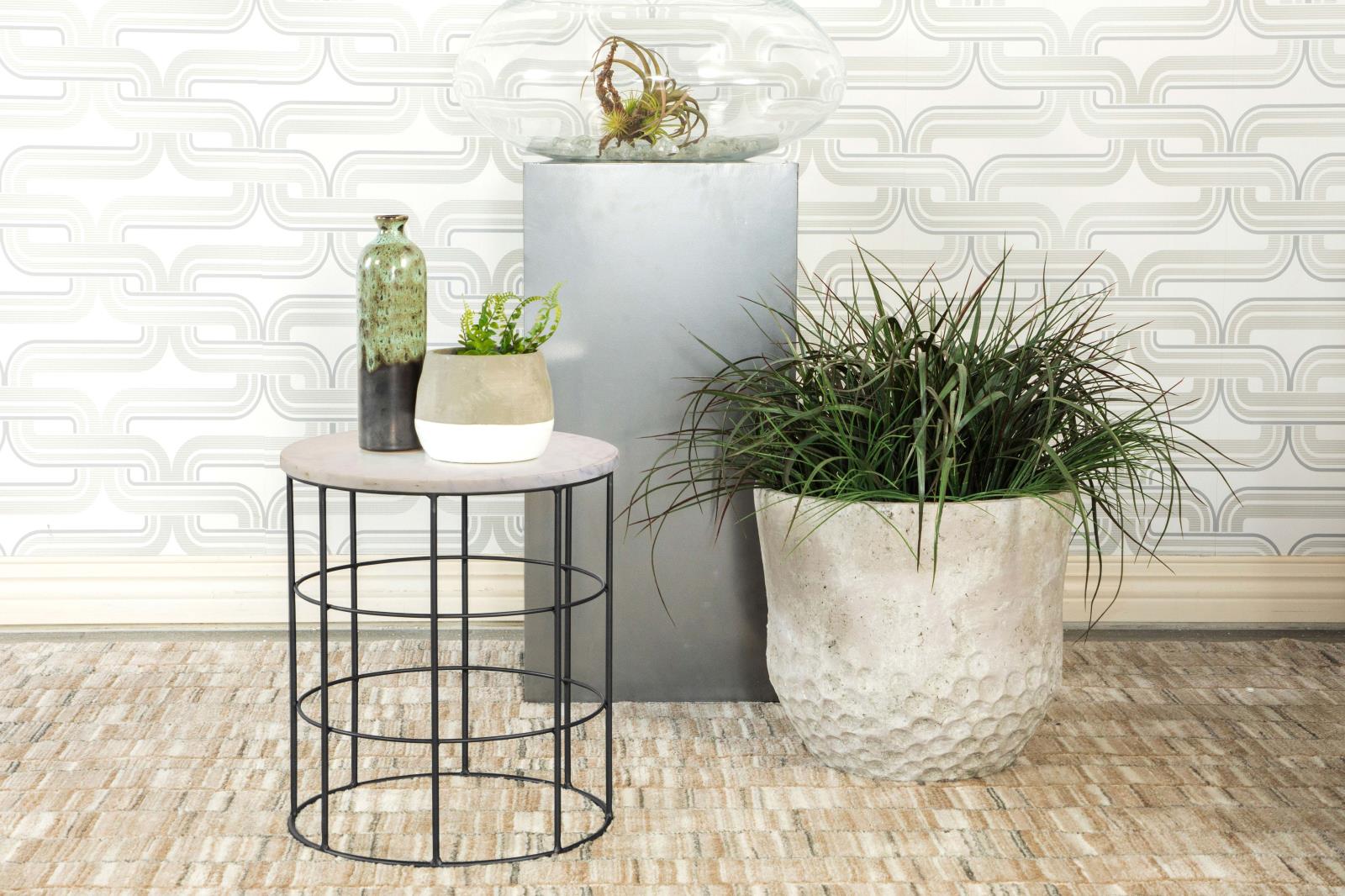 Halona Round Accent Table with Marble Top