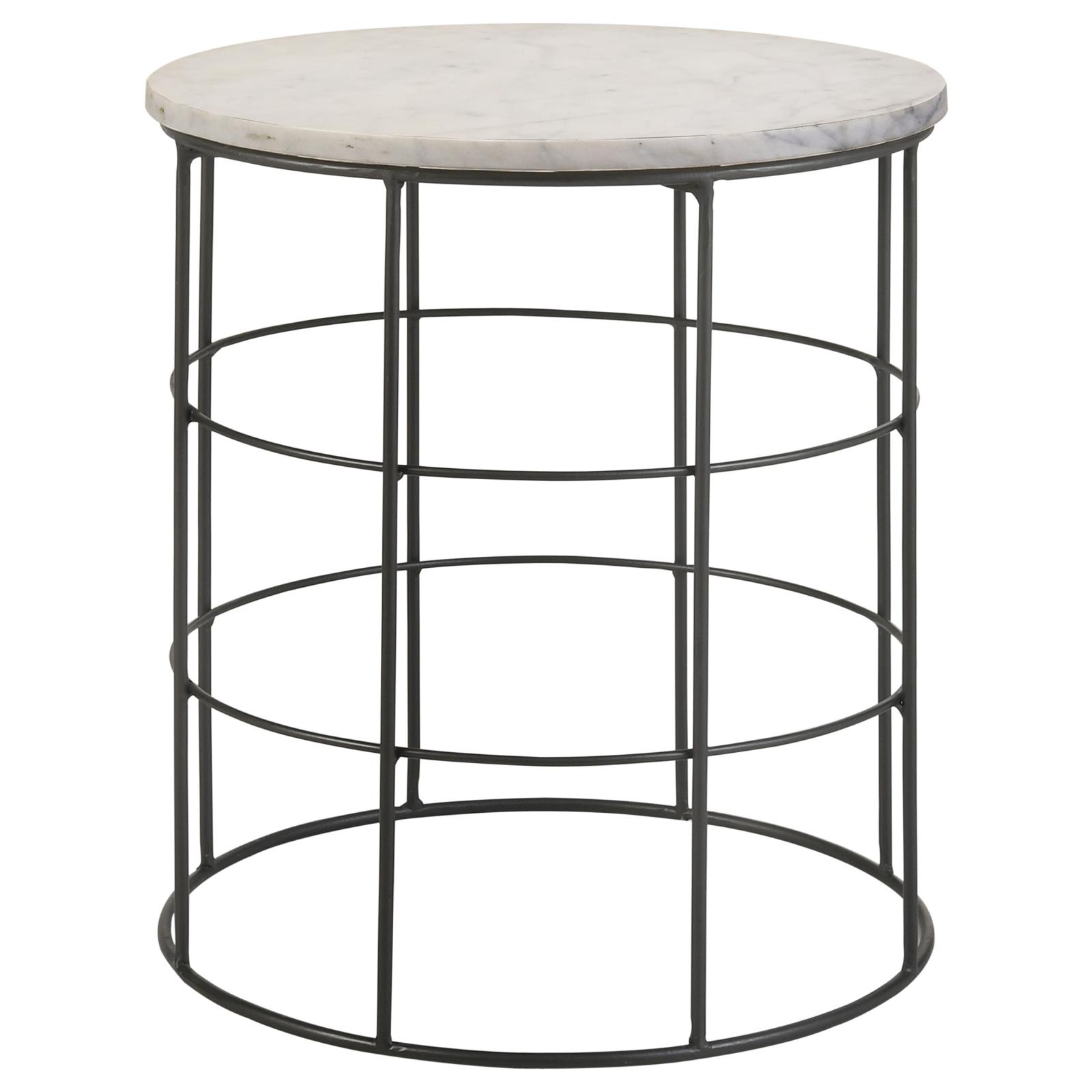Halona Round Accent Table with Marble Top