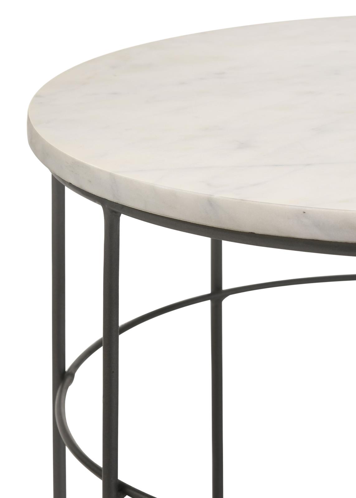 Halona Round Accent Table with Marble Top