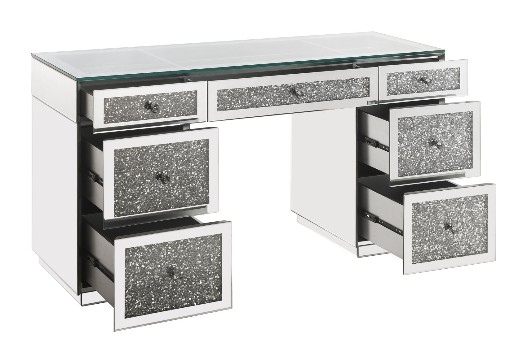 Noralie 93120 Mirrored/Faux Diamonds Writing Desk