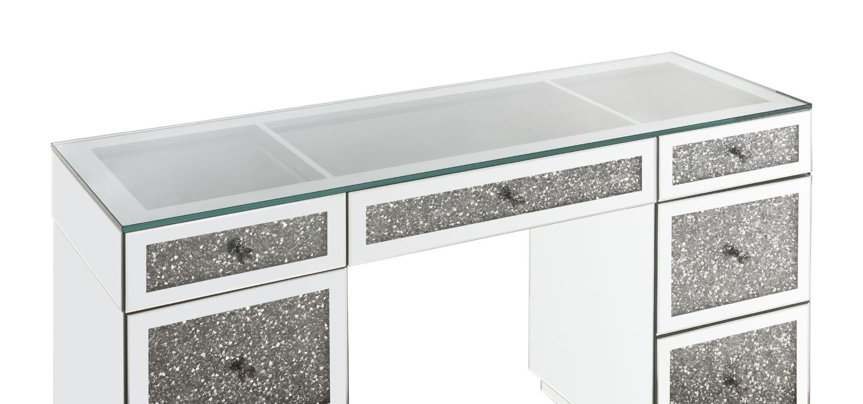Noralie 93120 Mirrored/Faux Diamonds Writing Desk