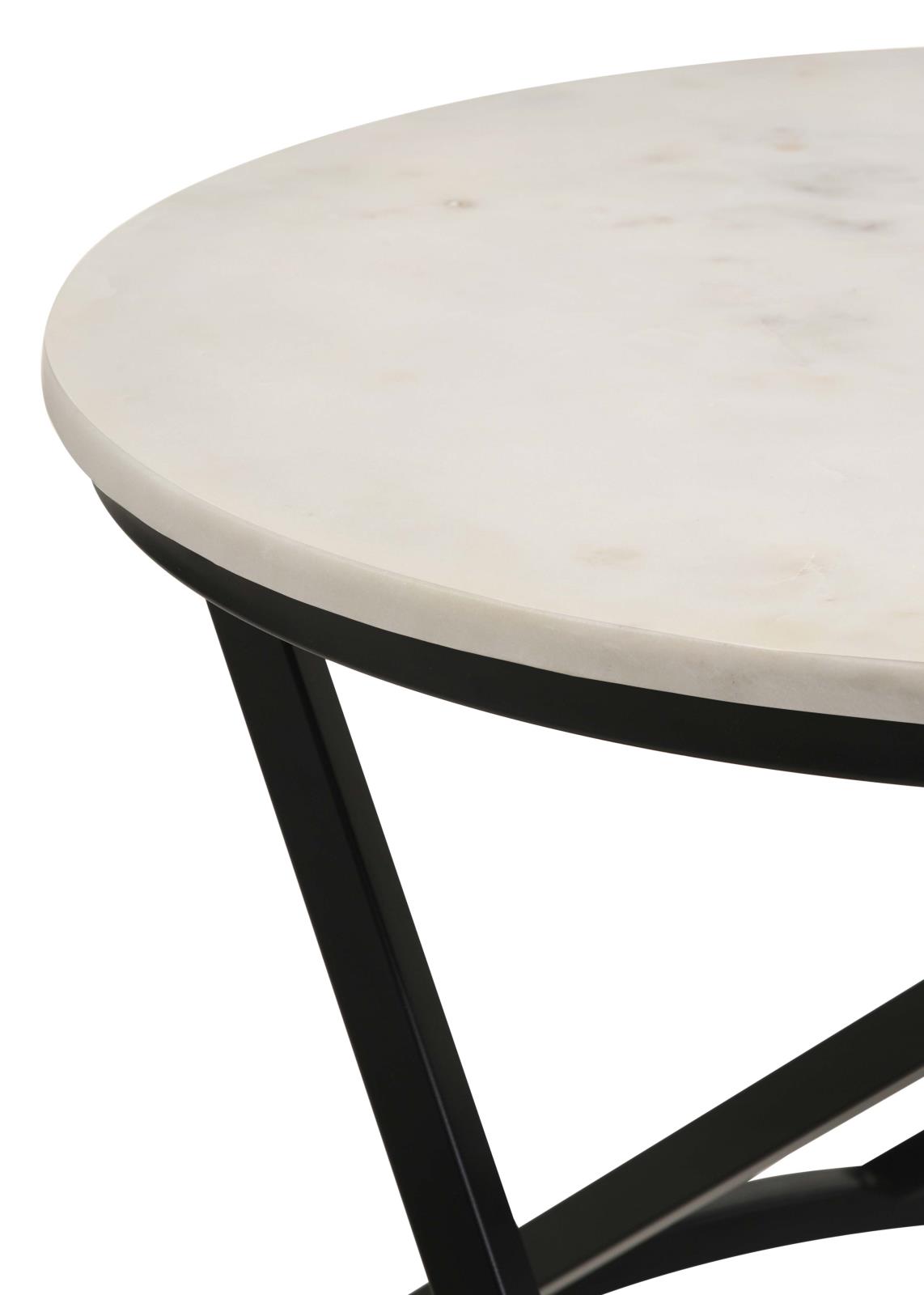 Miguel Round Accent Table with Marble Top