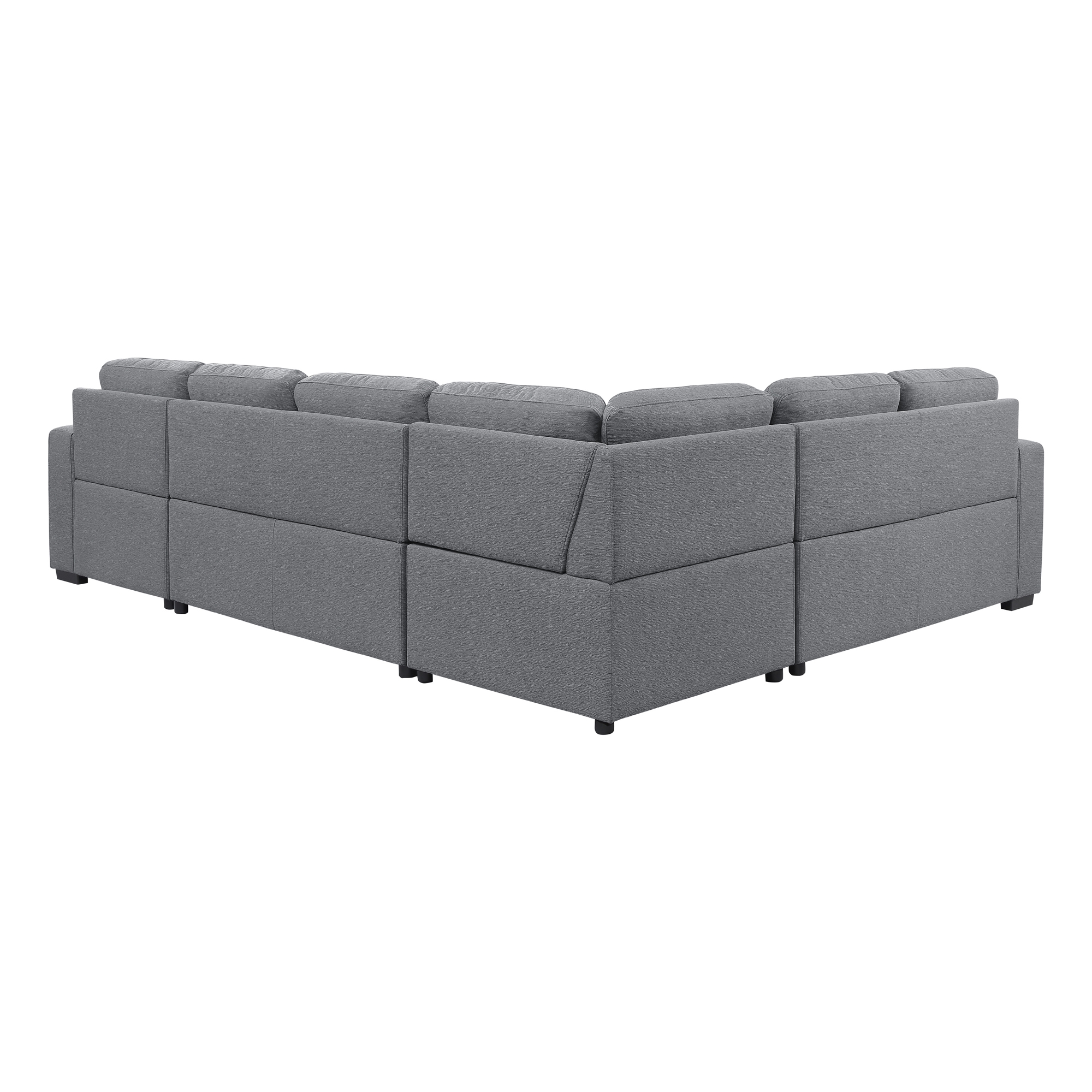 Solomon Fabric Sectional with Pull-out Bed and Hidden Storage