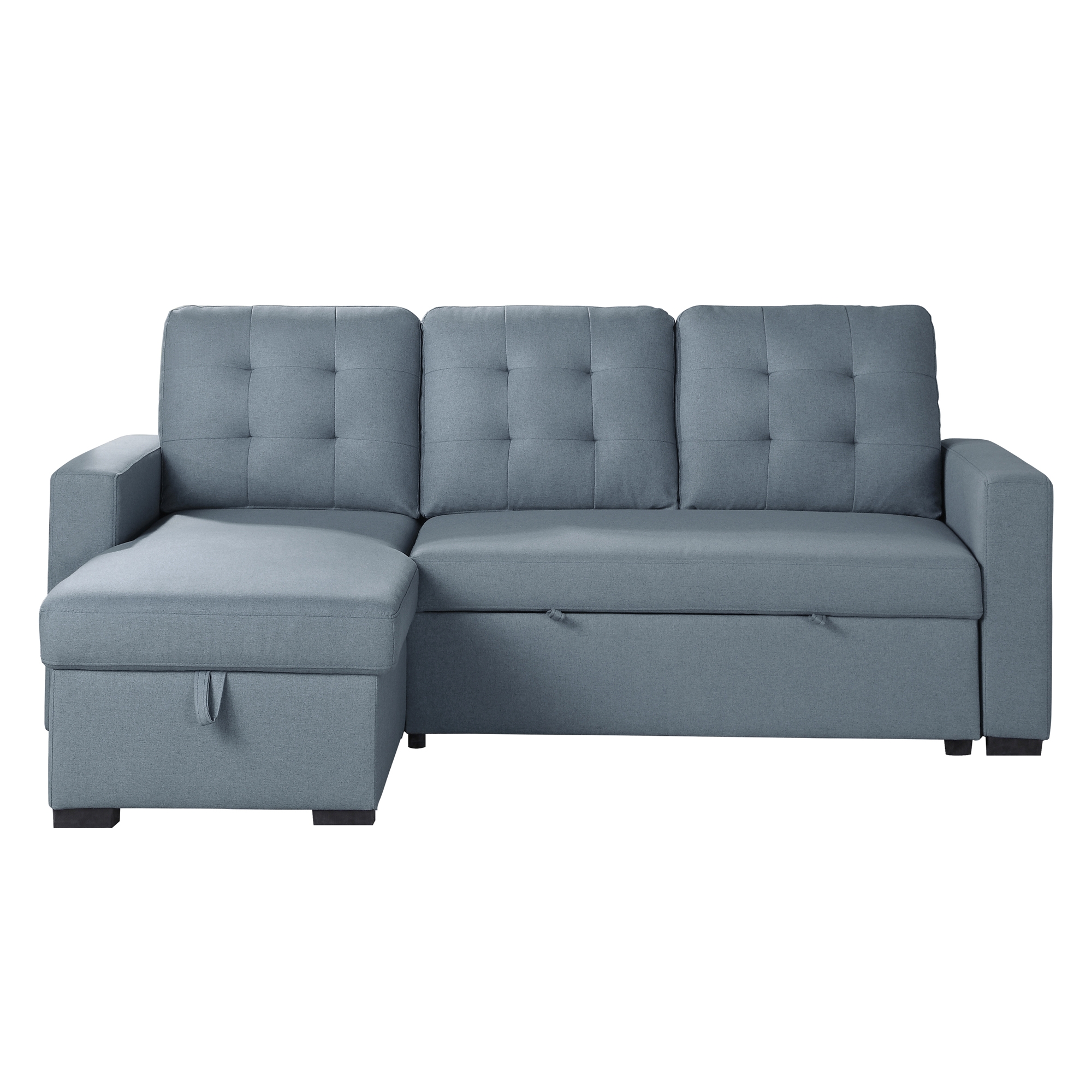 Cornish Fabric Reversible Sectional with Pull-out Bed and Hidden Storage