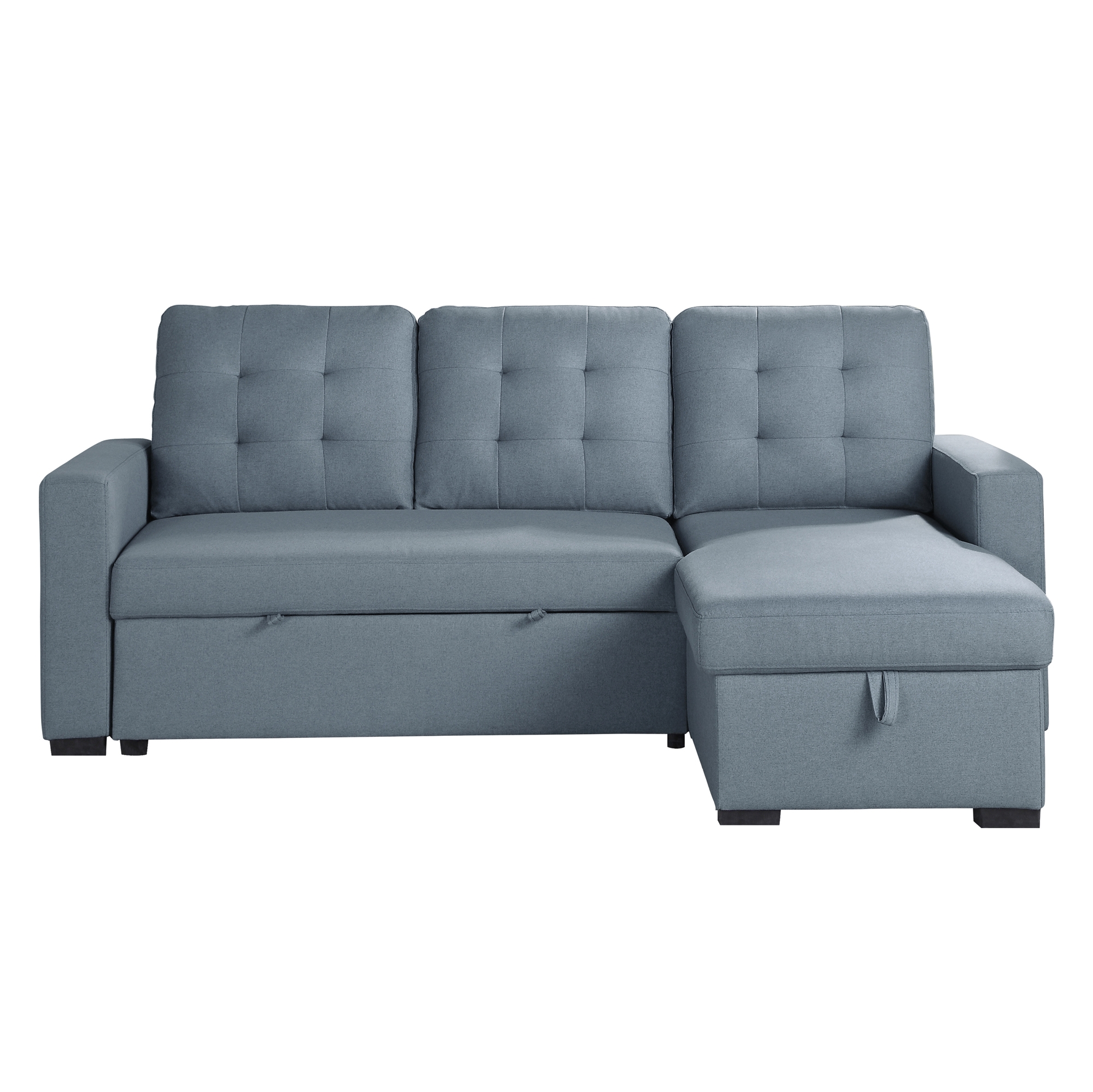 Cornish Fabric Reversible Sectional with Pull-out Bed and Hidden Storage