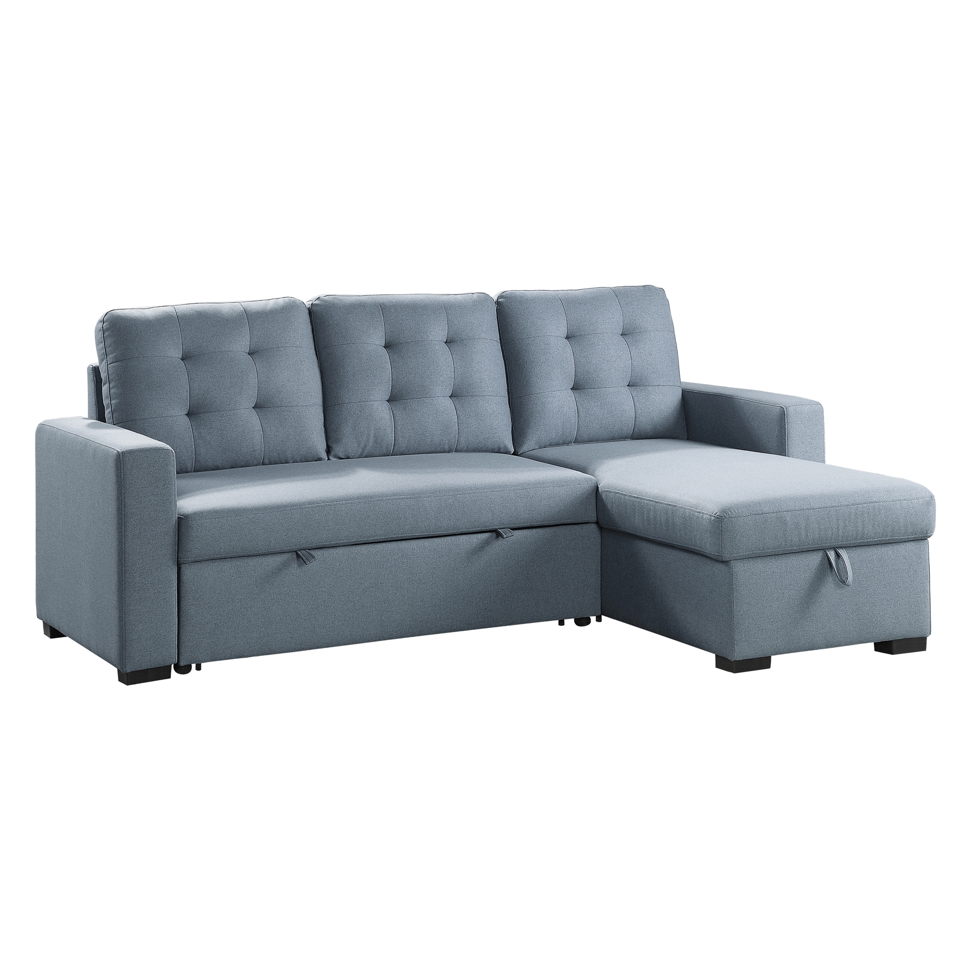 Cornish Fabric Reversible Sectional with Pull-out Bed and Hidden Storage