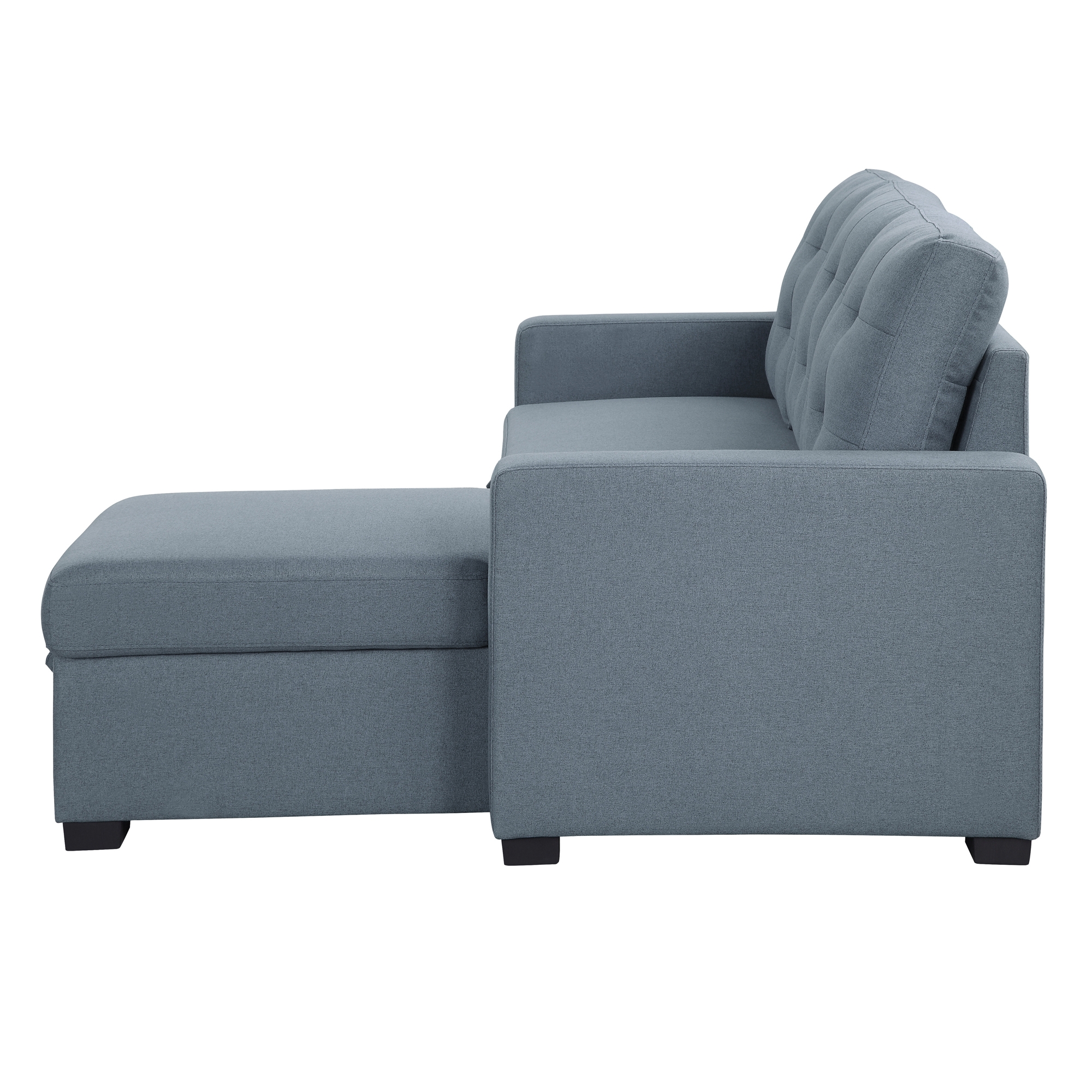 Cornish Fabric Reversible Sectional with Pull-out Bed and Hidden Storage