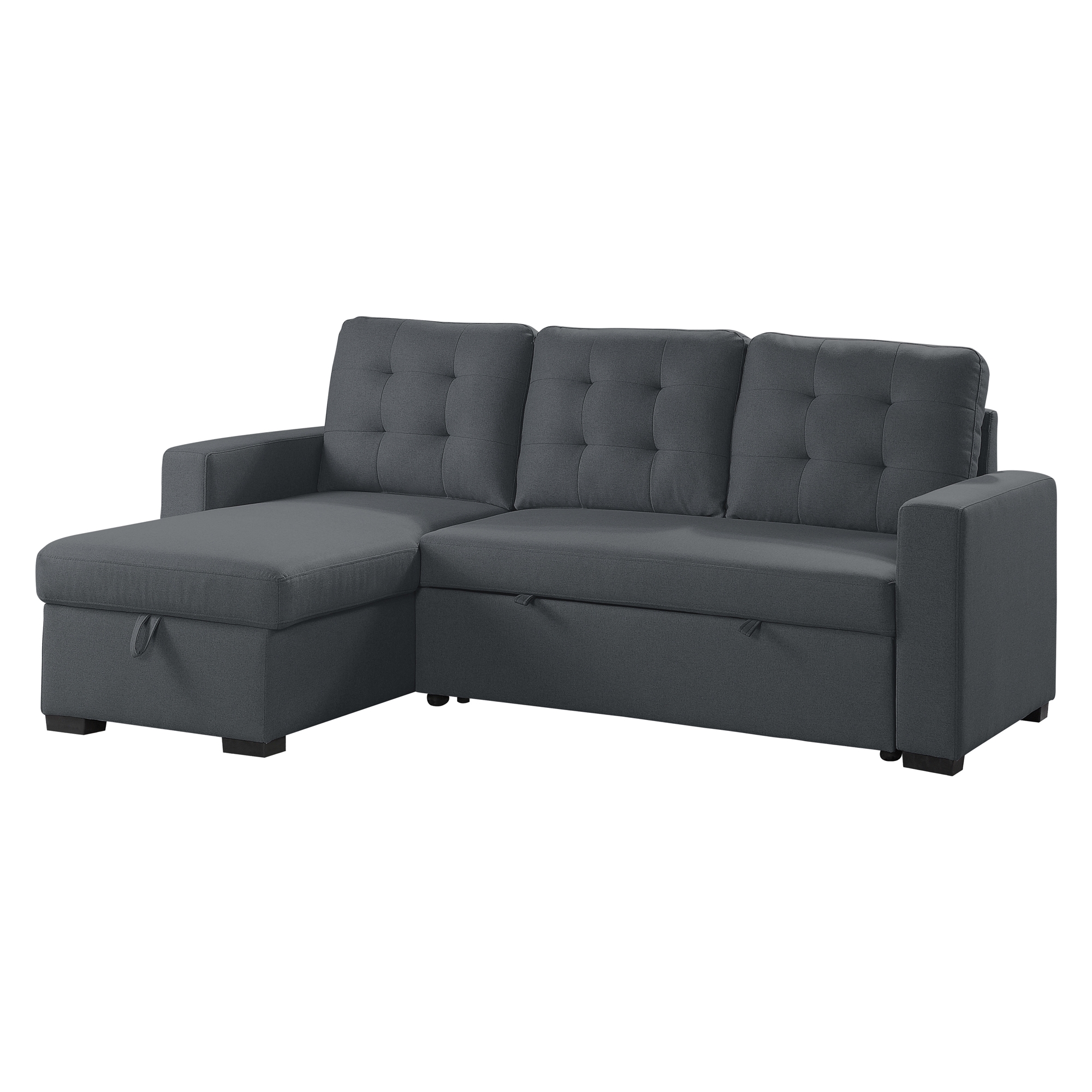 Cornish Fabric Reversible Sectional with Pull-out Bed and Hidden Storage
