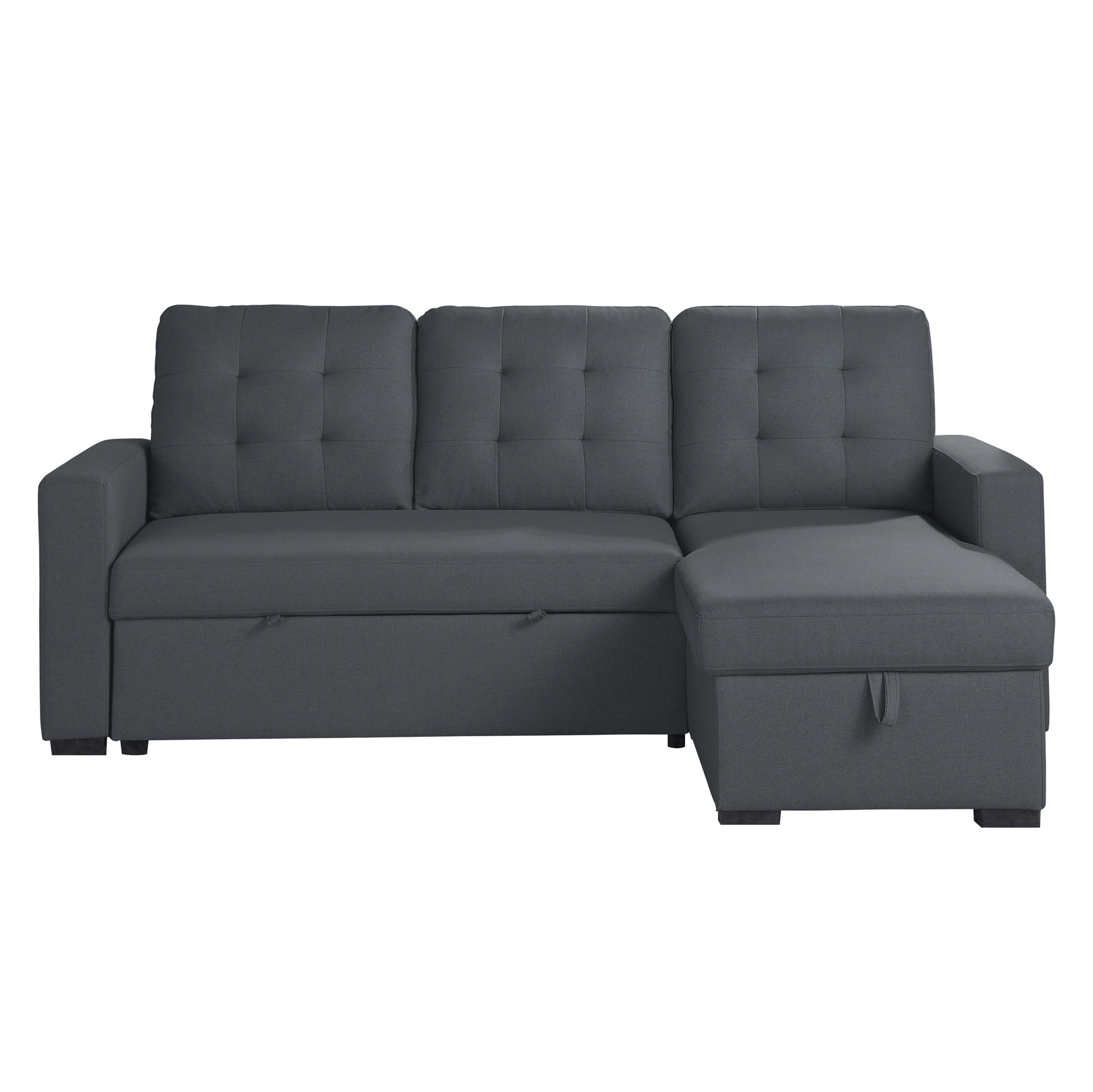 Cornish Fabric Reversible Sectional with Pull-out Bed and Hidden Storage