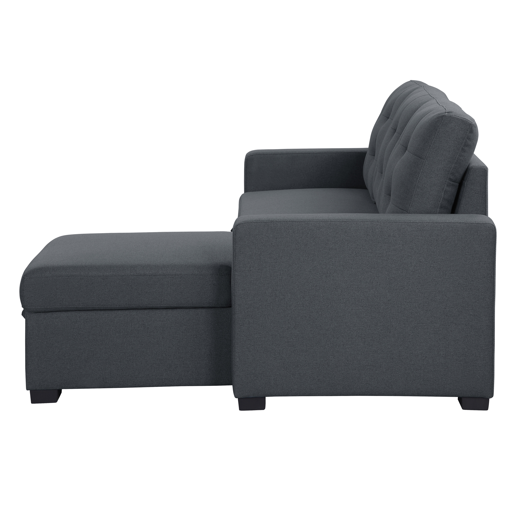 Cornish Fabric Reversible Sectional with Pull-out Bed and Hidden Storage