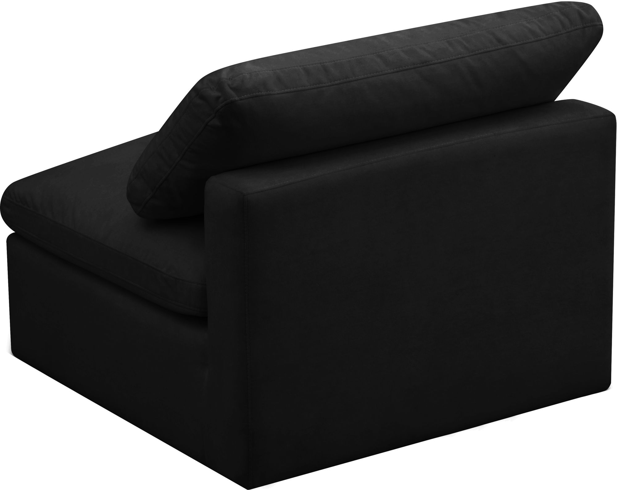 Plush Velvet Standard Comfort Modular Armless Chair