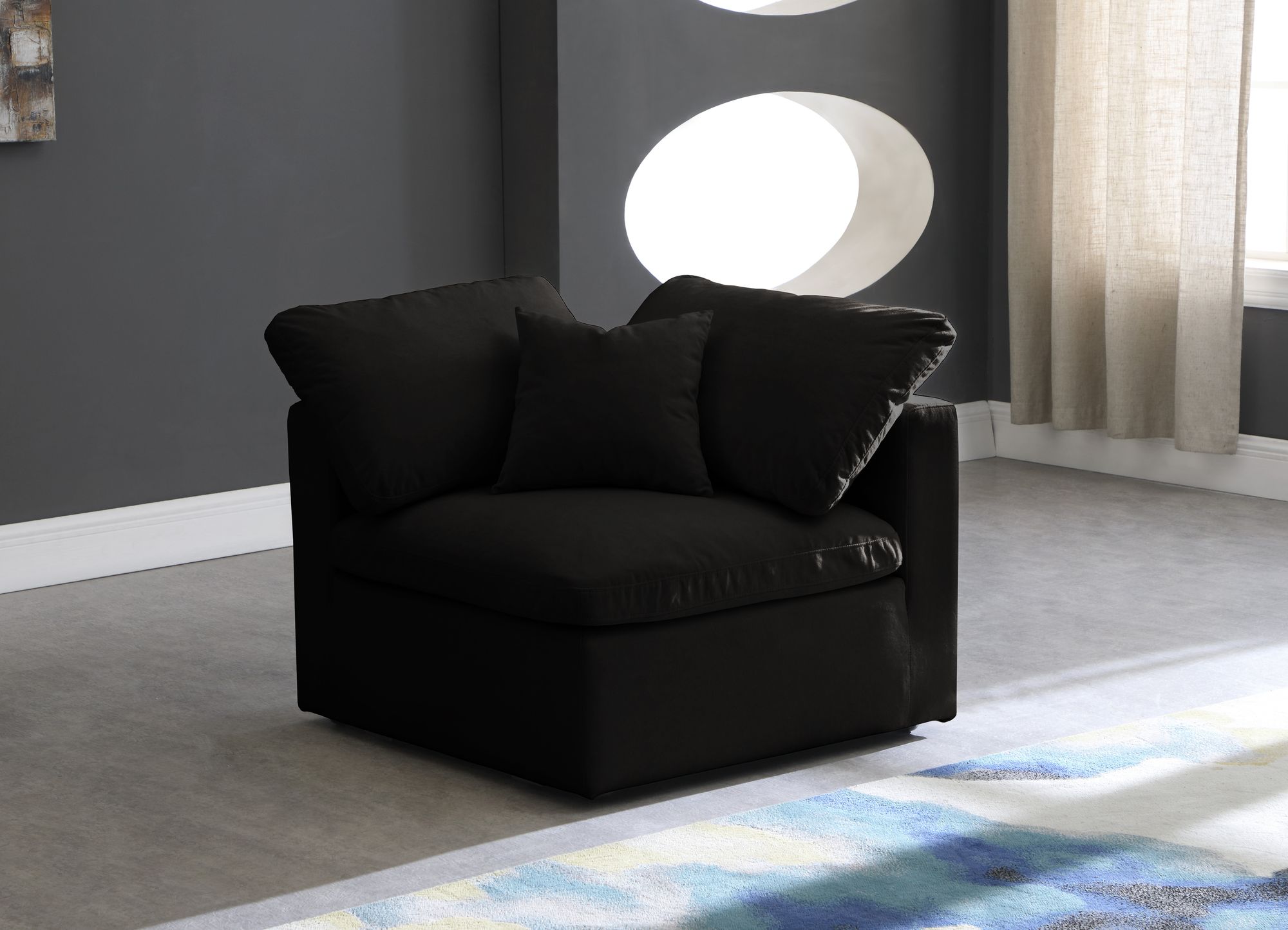 Plush Velvet Standard Comfort Modular Corner Chair