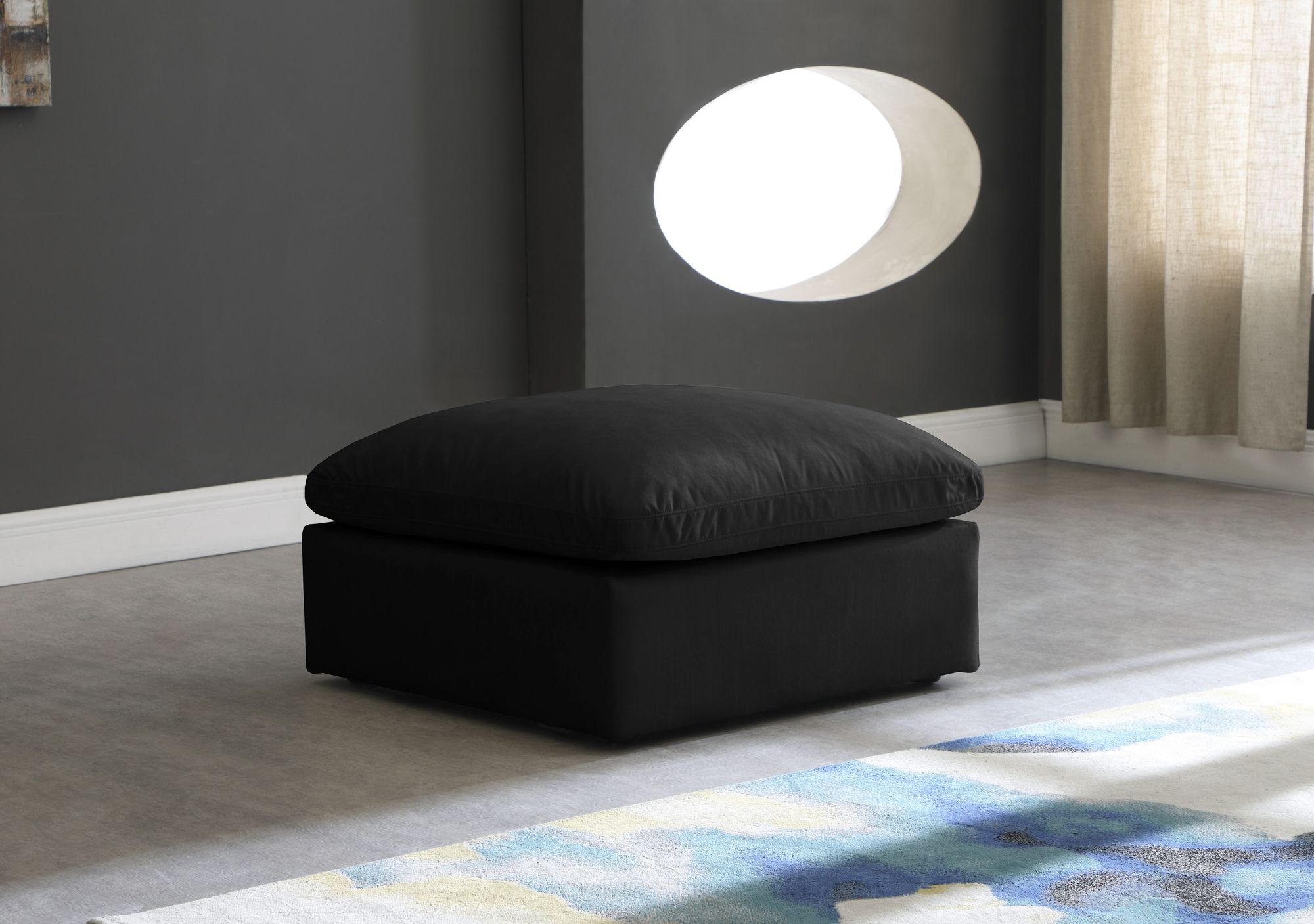 Plush Velvet Standard Comfort Modular Ottoman