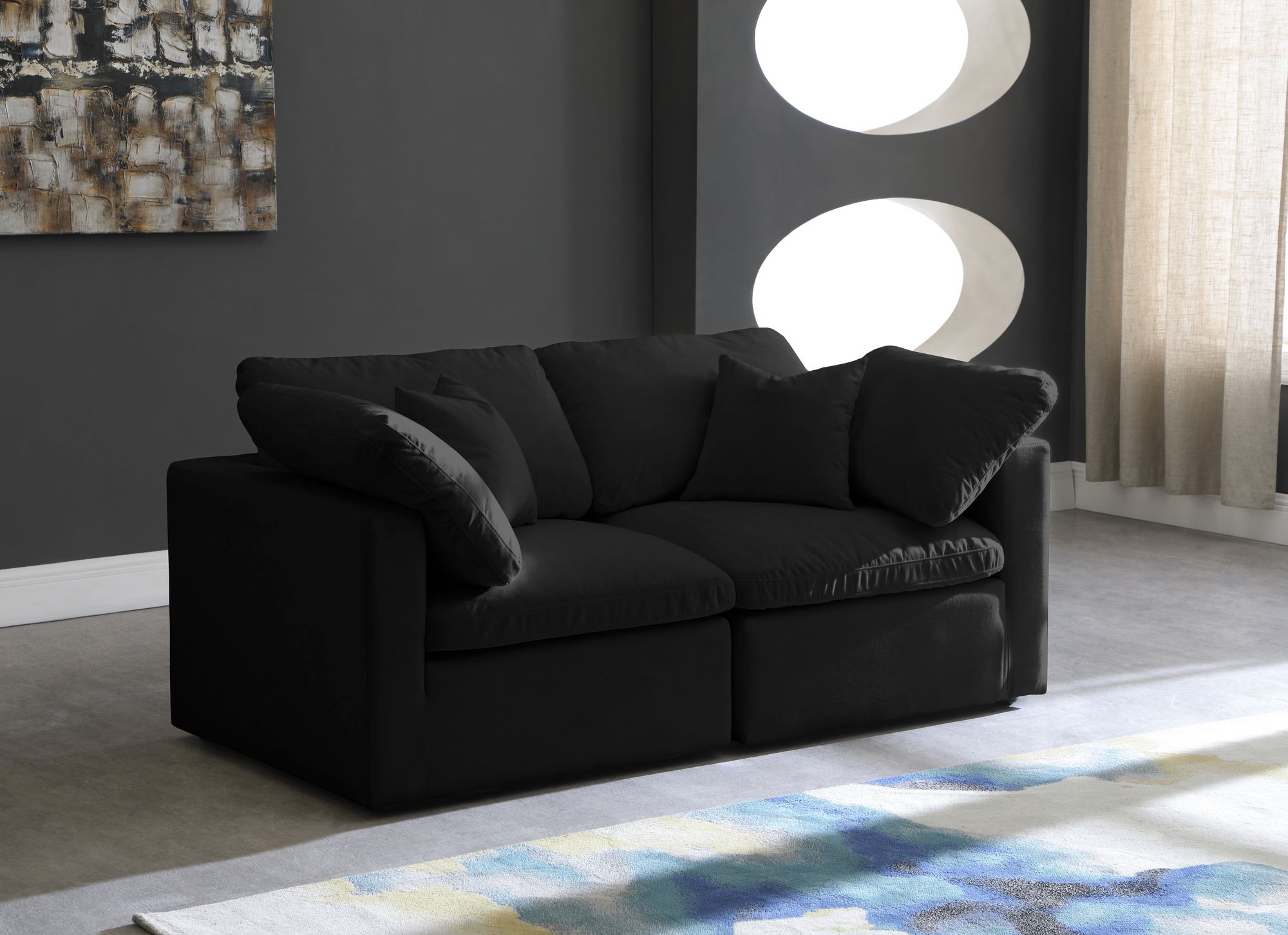Plush 70" Velvet Standard Comfort Modular Sofa