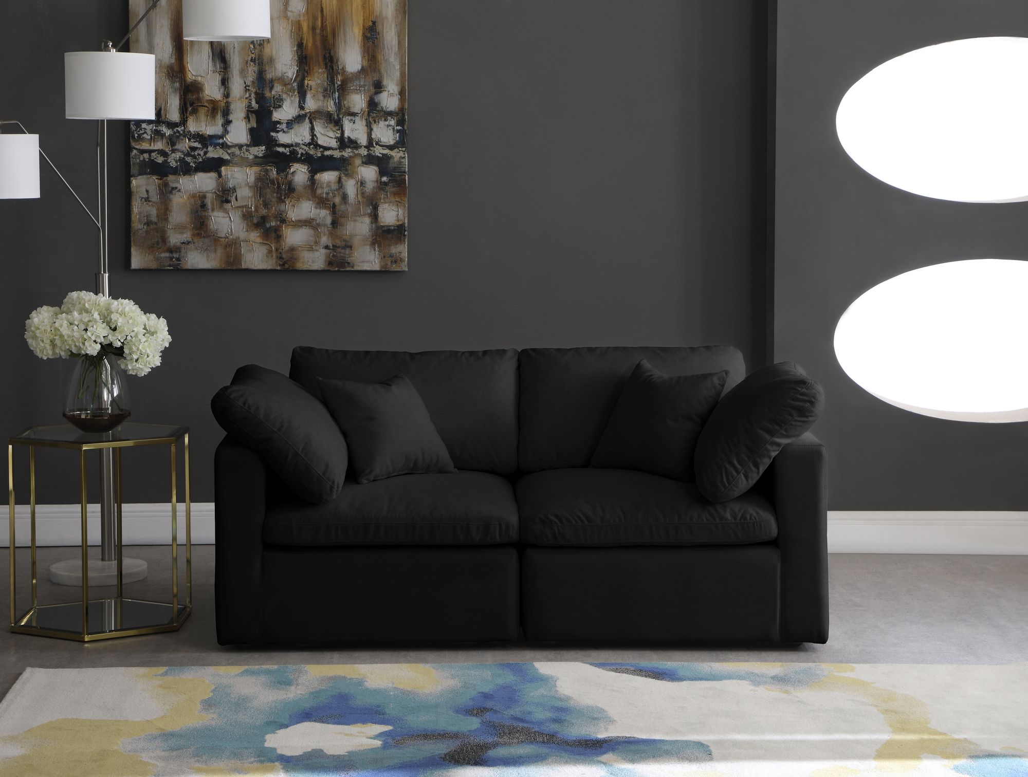 Plush 70" Velvet Standard Comfort Modular Sofa