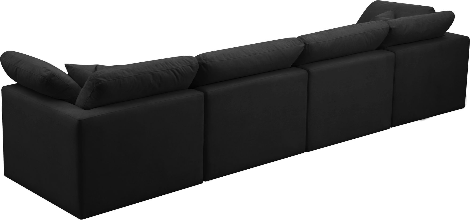 Plush 140" Velvet Standard Comfort Modular Sofa