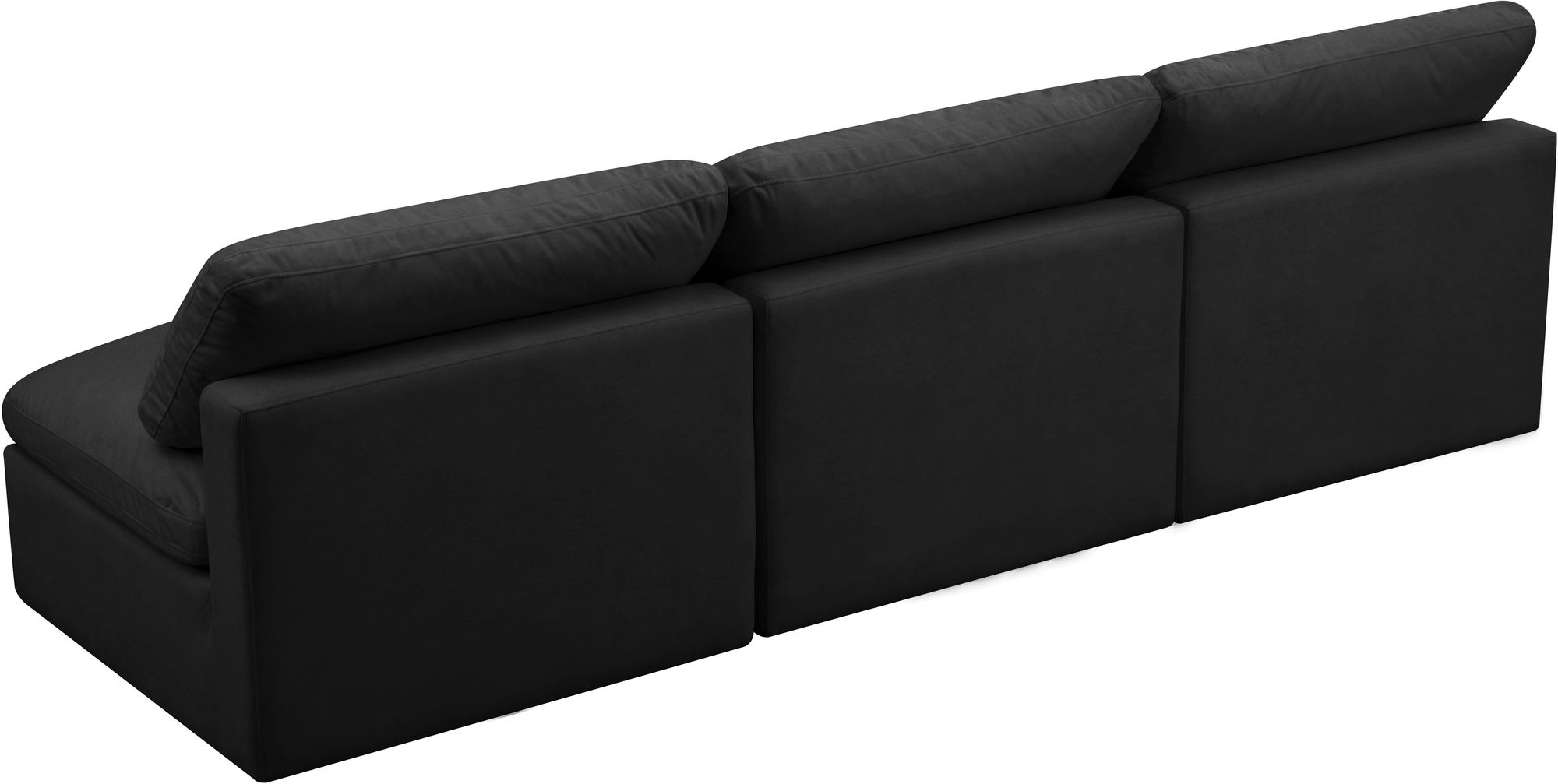 Plush 105" Velvet Standard Comfort Modular Armless Sofa