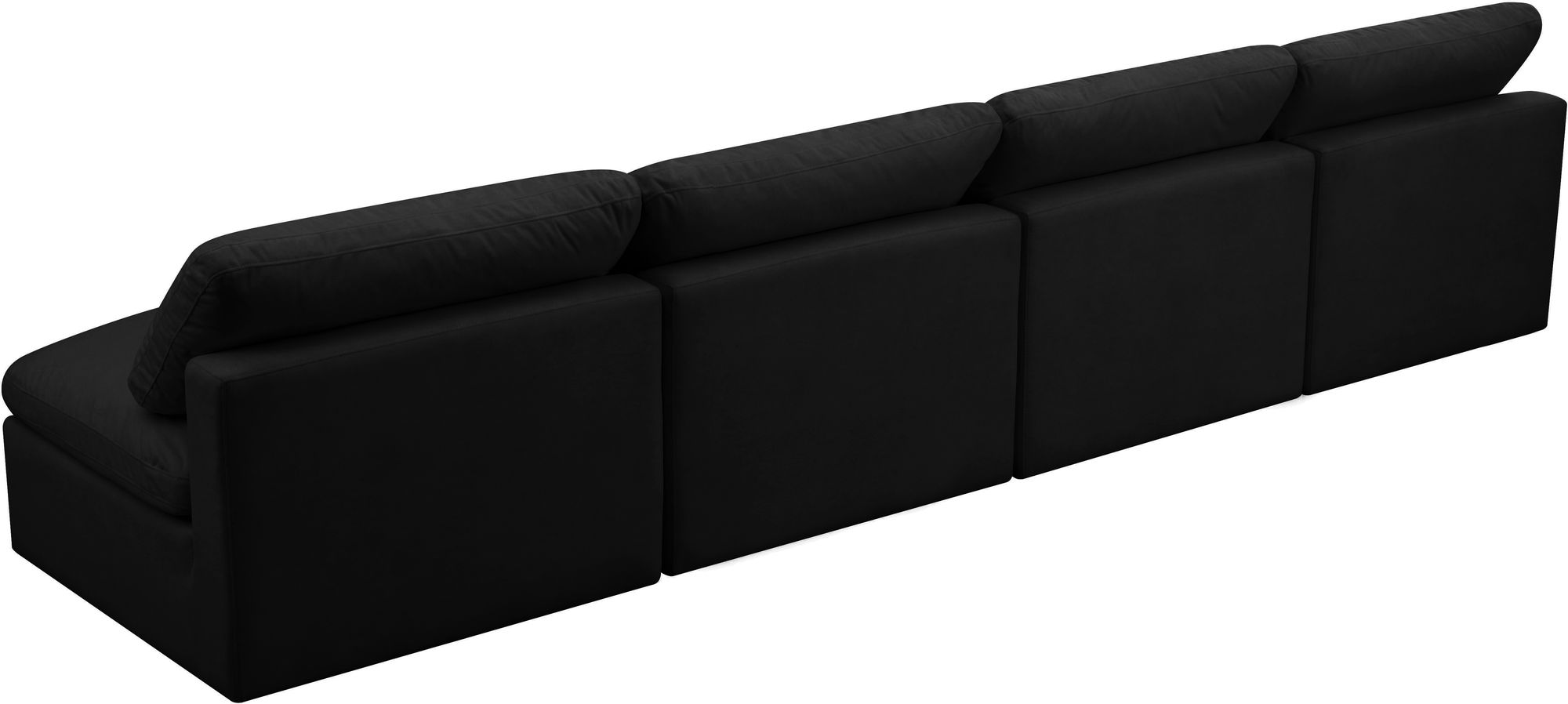 Plush 140" Velvet Standard Comfort Modular Armless Sofa