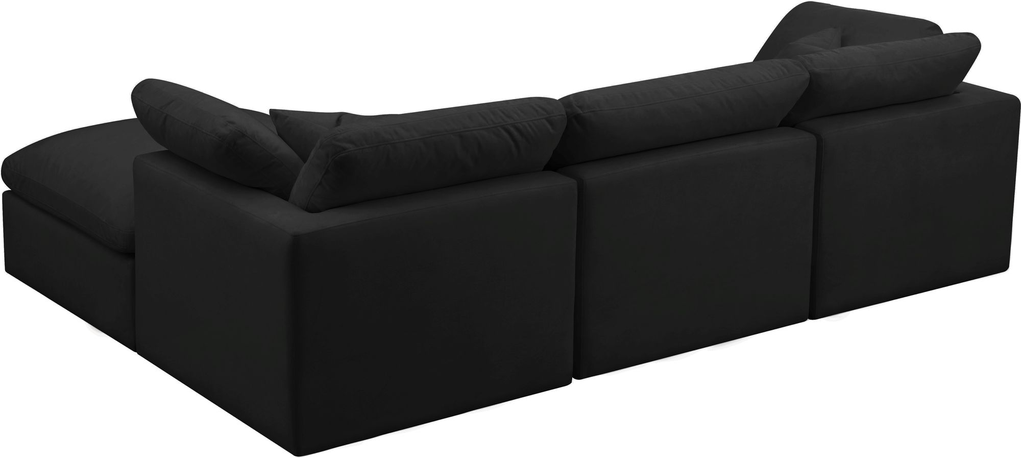 Plush 105" 4-Piece Velvet Standard Comfort Modular Sectional