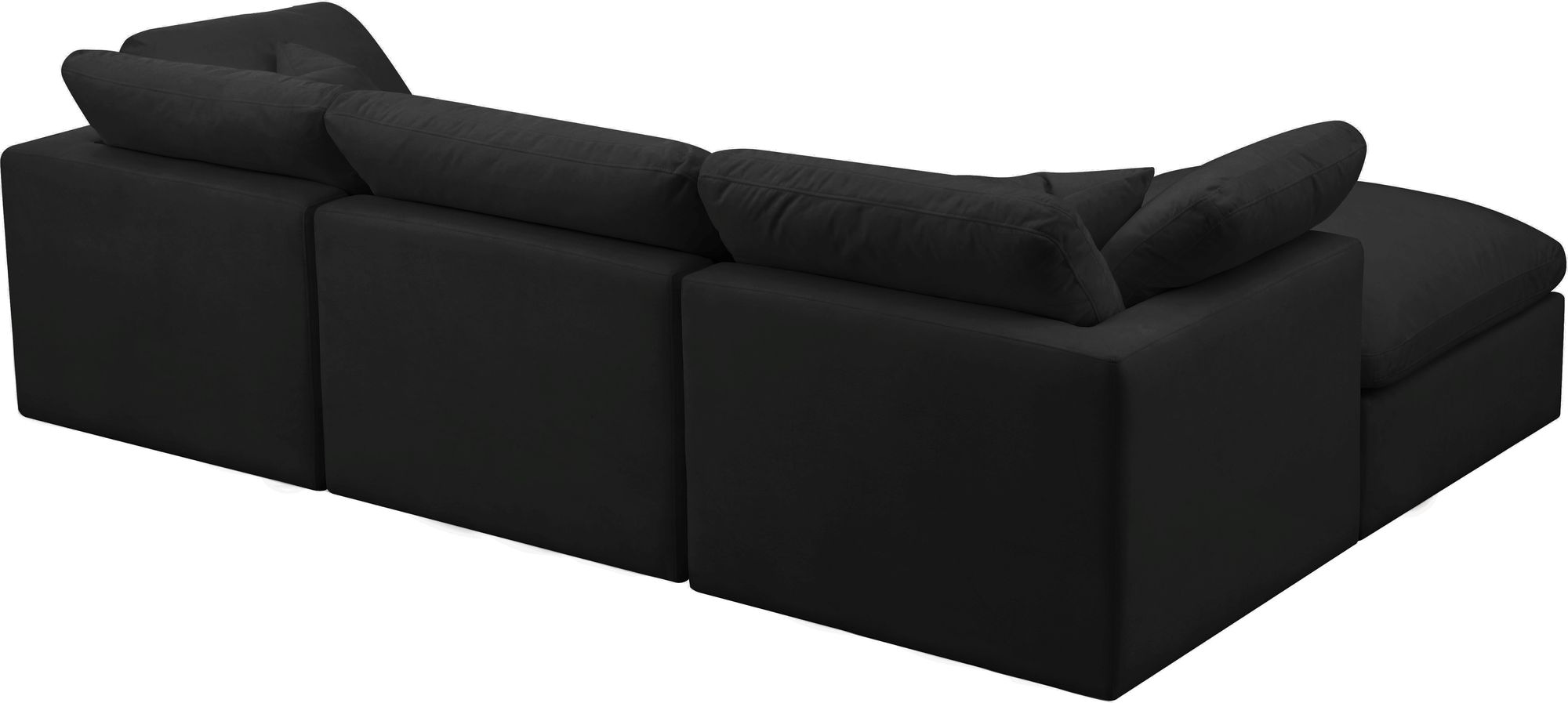Plush 105" 4-Piece Velvet Standard Comfort Modular Sectional
