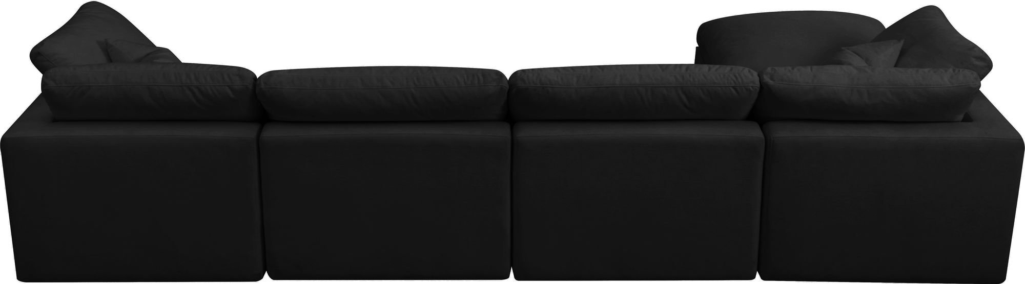 Plush 140" 5-Piece Velvet Standard Comfort Modular Sectional