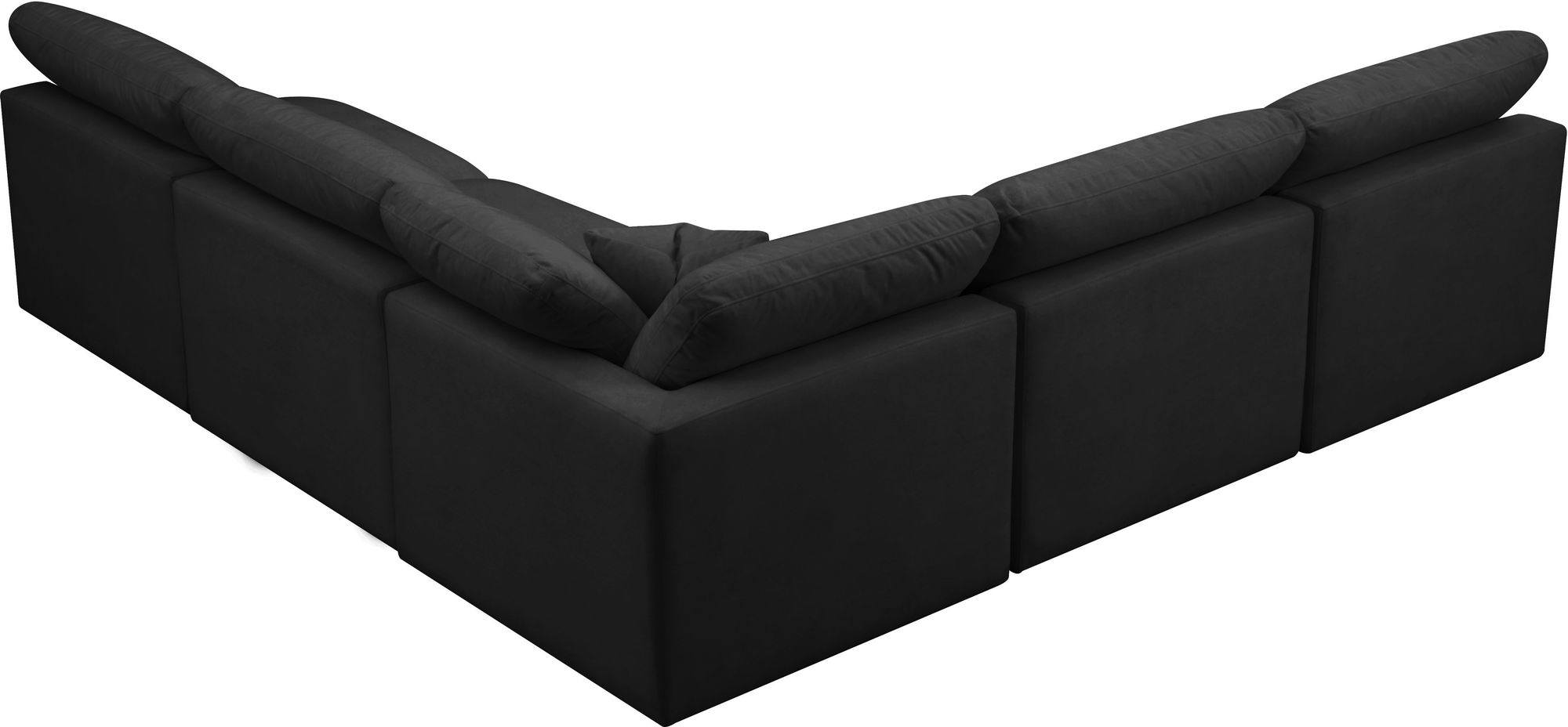 Plush 105" 5-Piece Velvet Standard Comfort Modular Armless Sectional