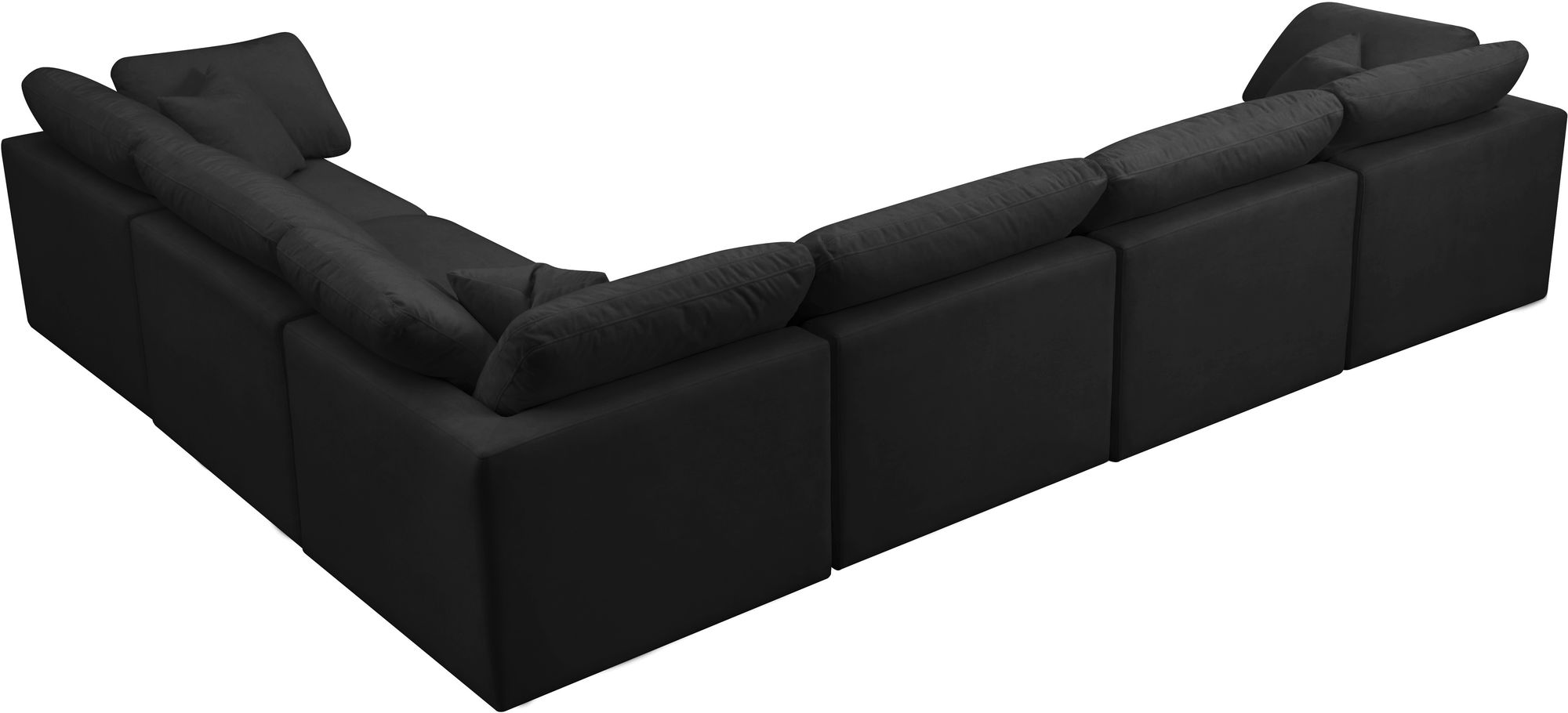 Plush 140" 6-Piece Velvet Standard Comfort Modular Sectional