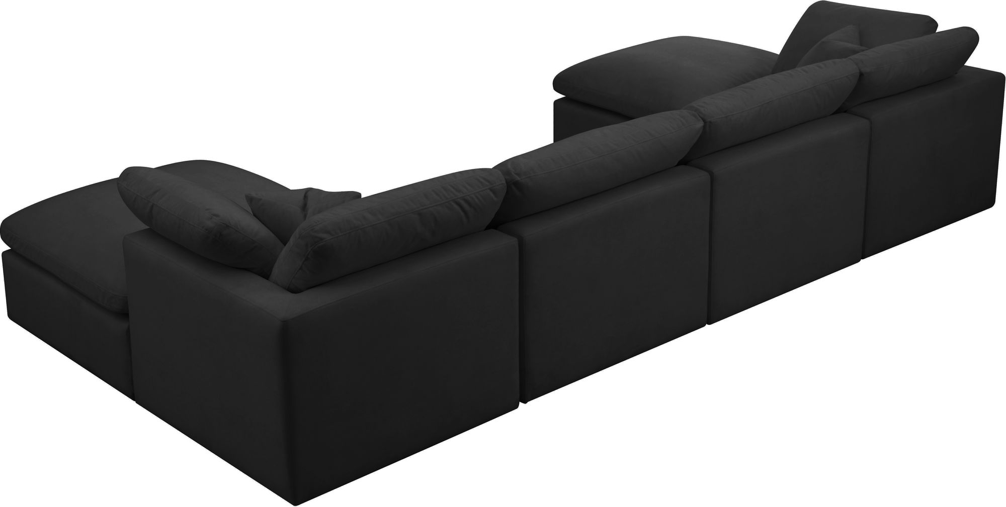 Plush 140" 6-Piece Velvet Standard Comfort Modular U-Shape Sectional