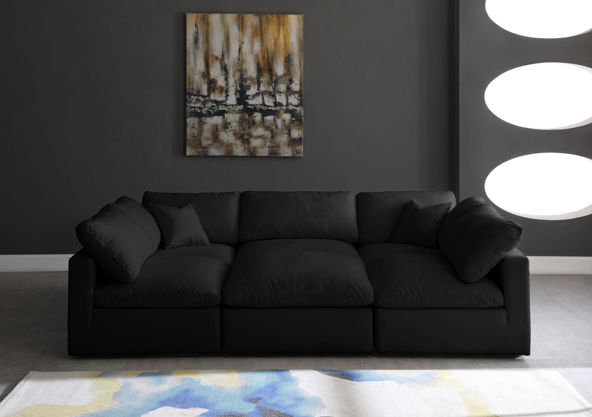 Plush 105" 6-Piece Velvet Standard Comfort Modular Sectional